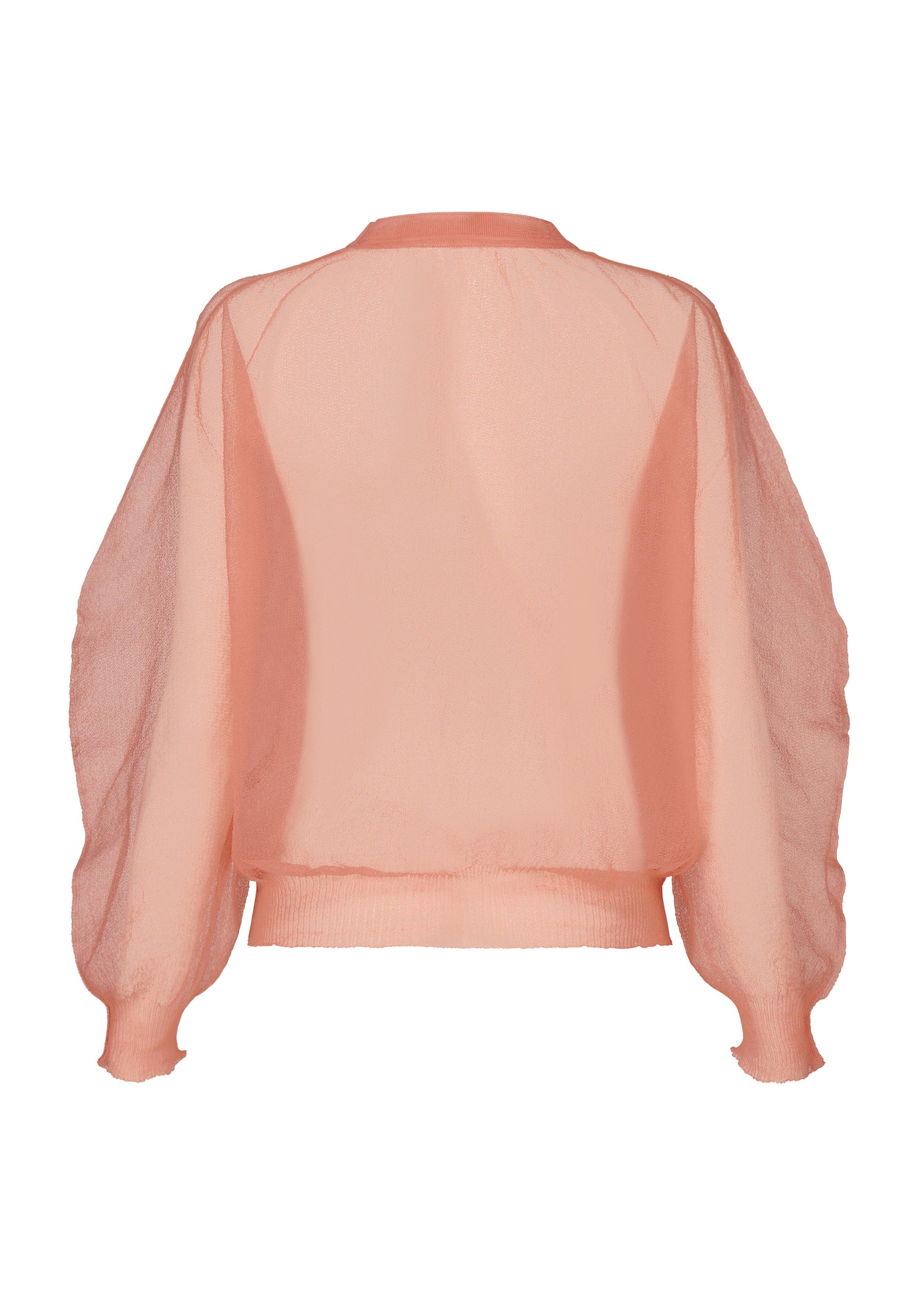 A detail shot of the ISSEY MIYAKE ENCASE cardigan.