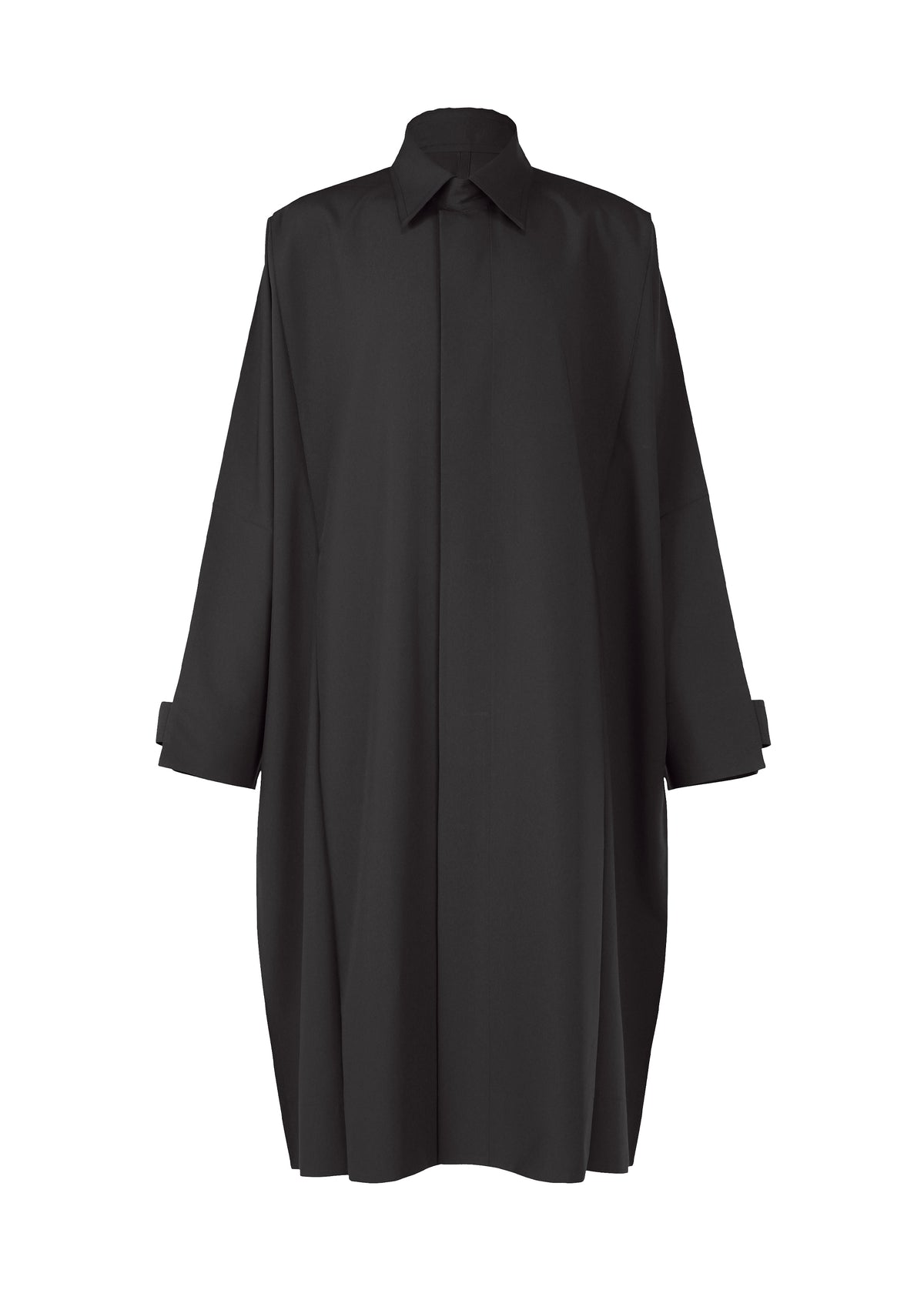 A product shot of the IM MEN FLAT coat in black (15)