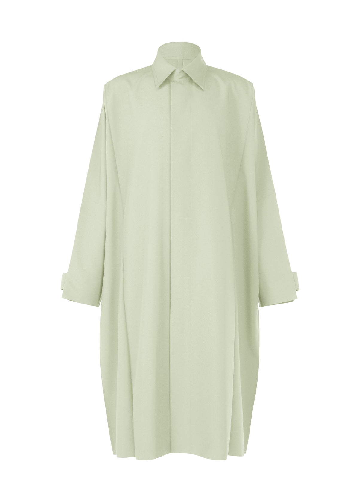 A product shot of the IM MEN FLAT coat in sage green (66)