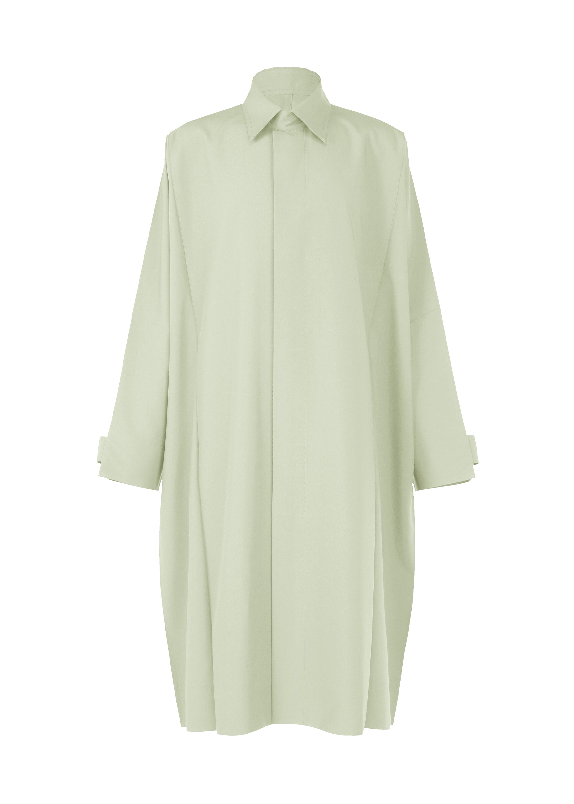 A product shot of the IM MEN FLAT coat in sage green (66)