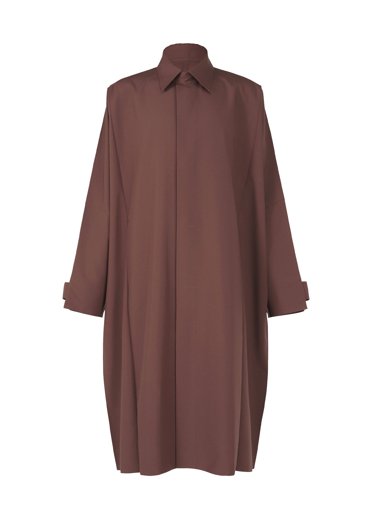 A product shot of the IM MEN FLAT coat in bordeaux (84)