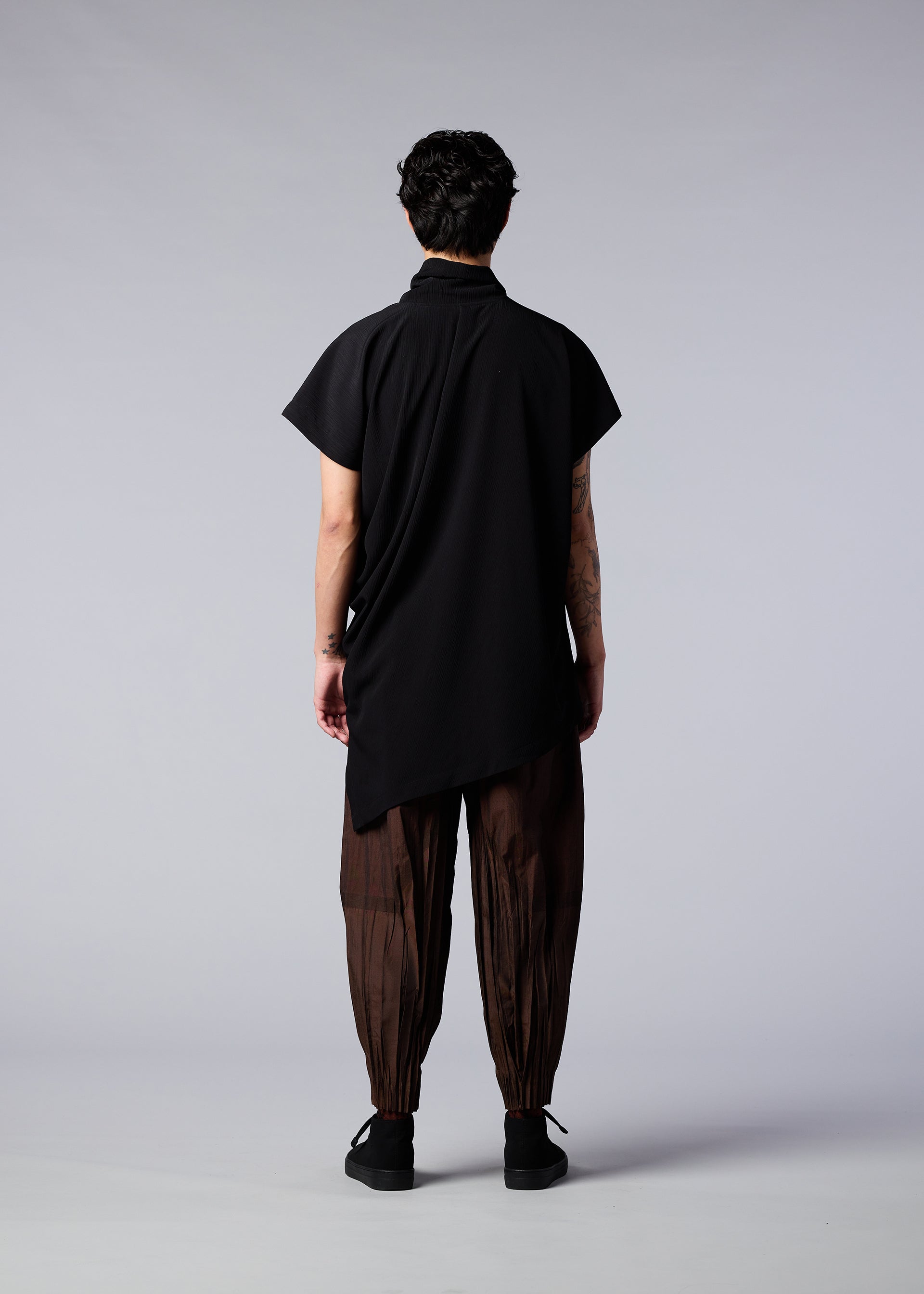 CREPE DRAPE T Top Light Orange