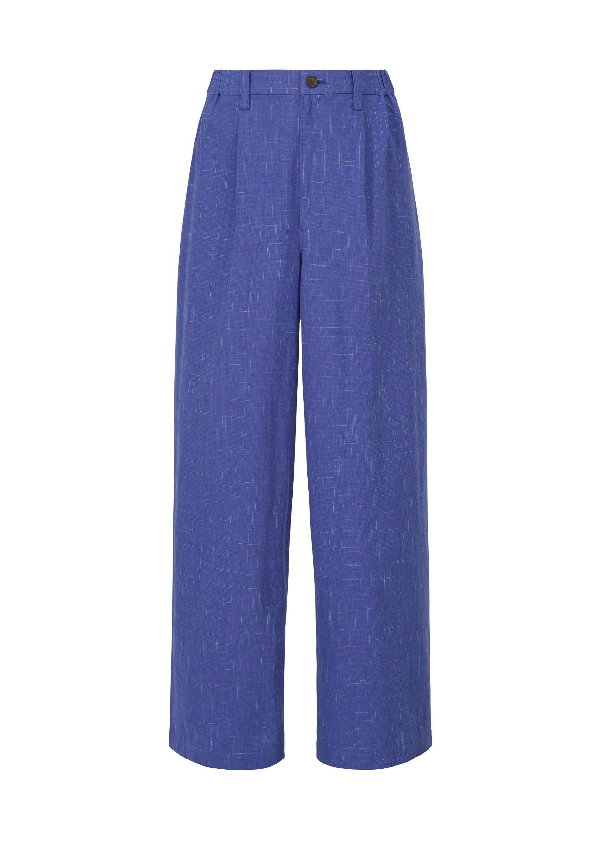 A product shot of the IM MEN KASURI trousers in indigo blue (79).