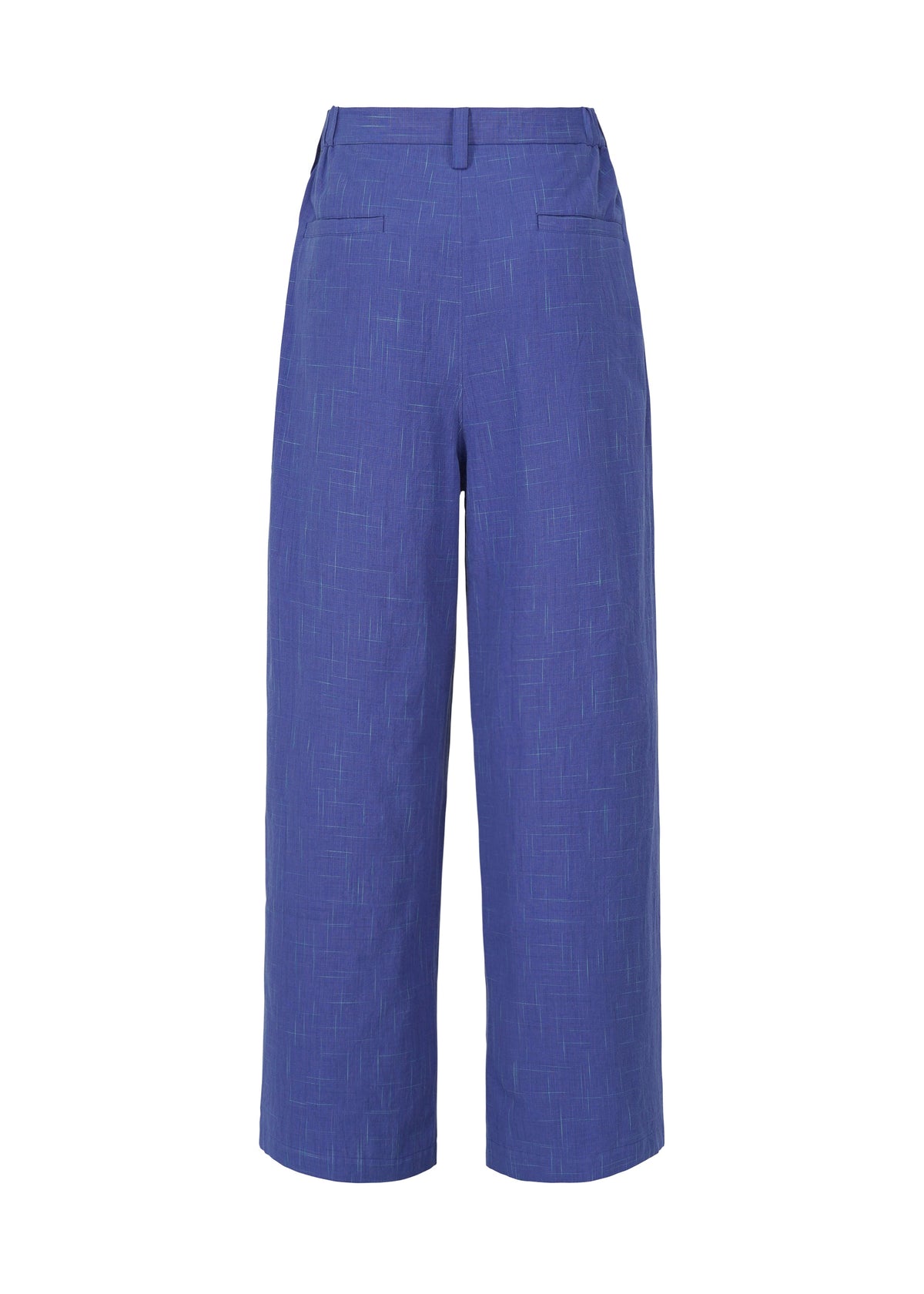 A detail shot of the IM MEN KASURI trousers.