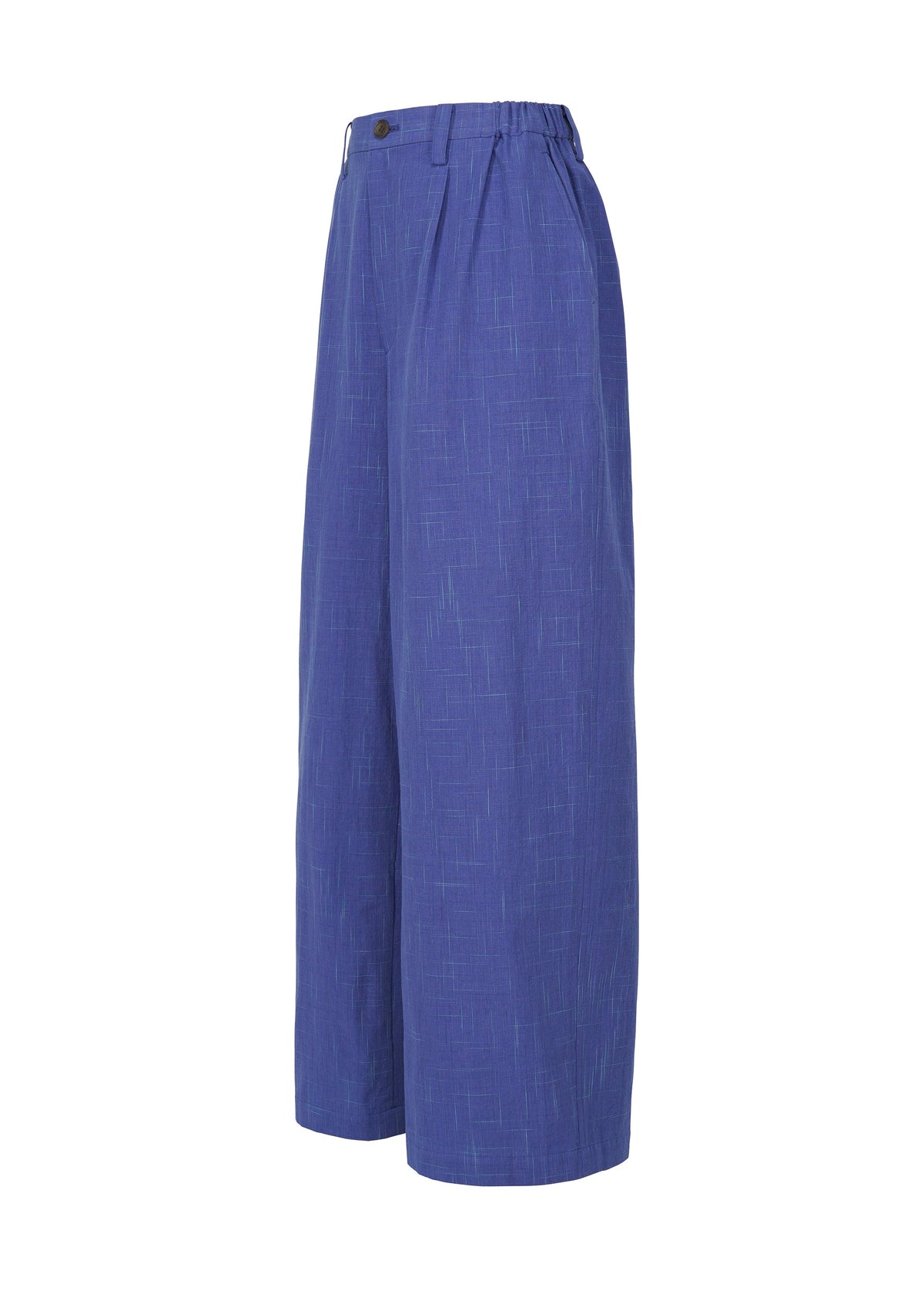 A detail shot of the IM MEN KASURI trousers.