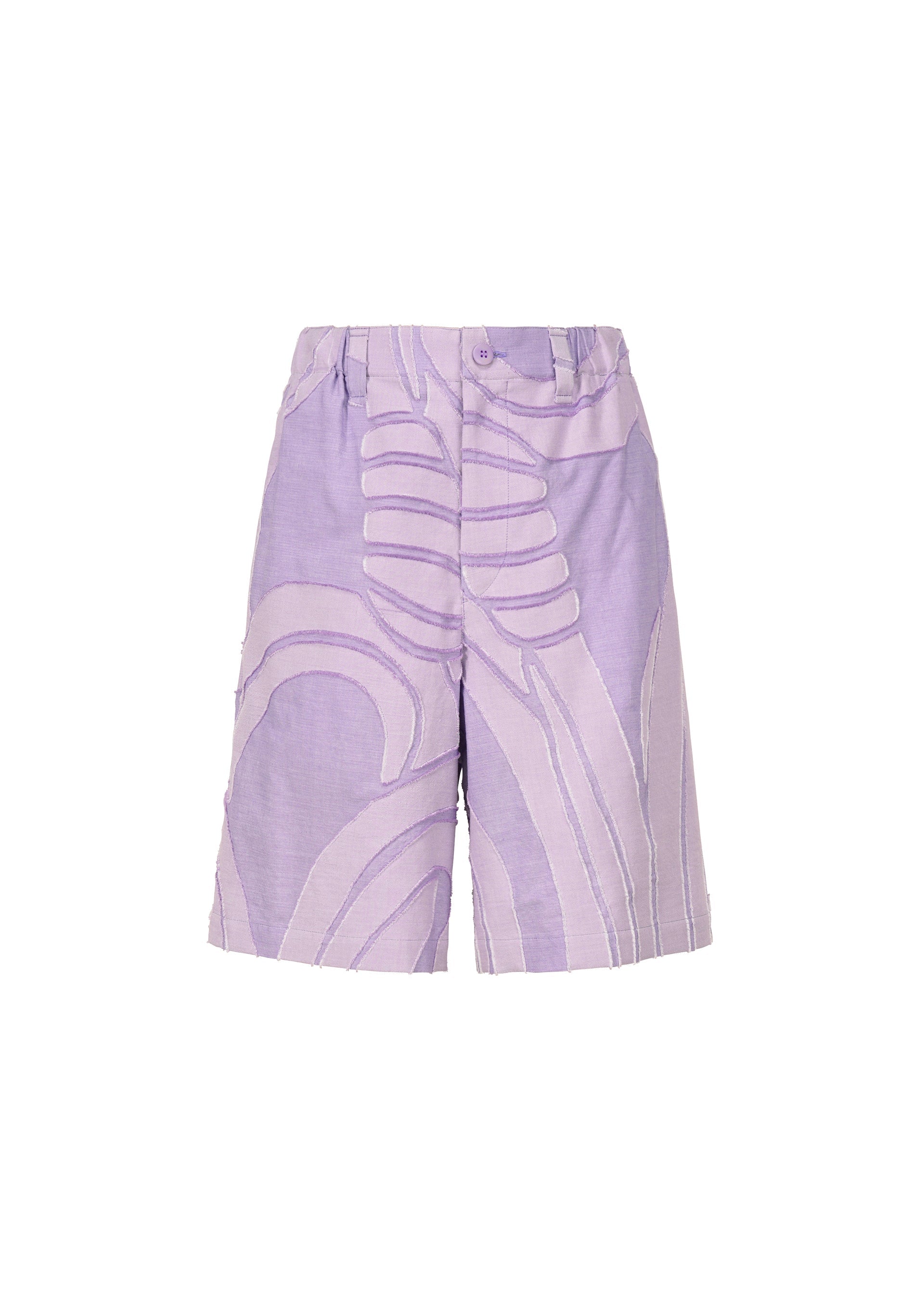 A product shot of the ISSEY MIYAKE MEN SCENES trousers in light purple (80).