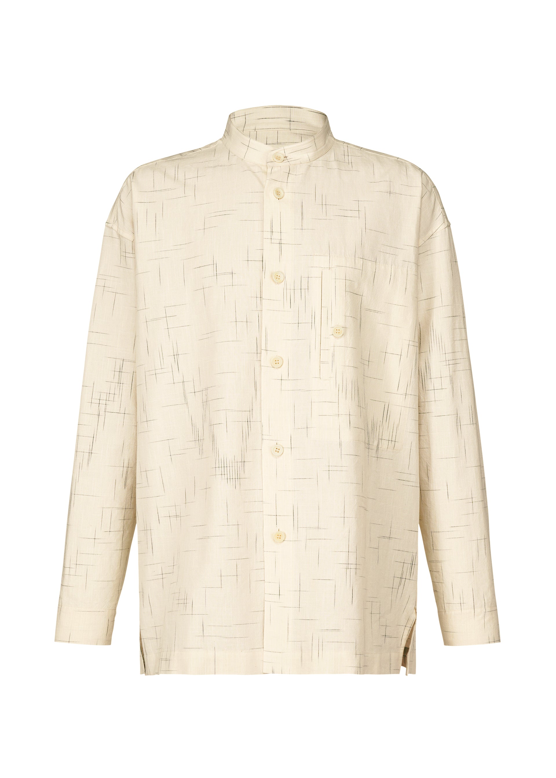A product shot of the IM MEN KASURI shirt in ivory (03).