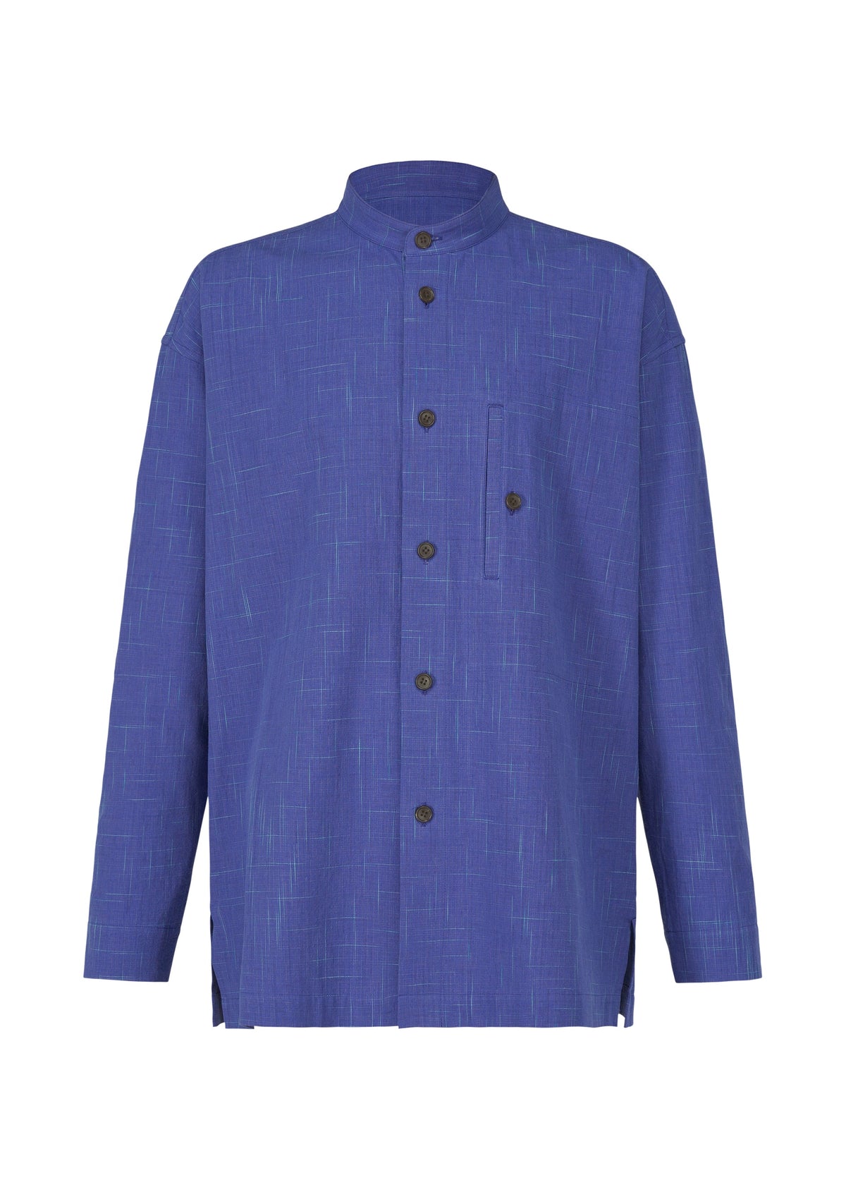 A product shot of the IM MEN KASURI shirt in indigo blue (79).