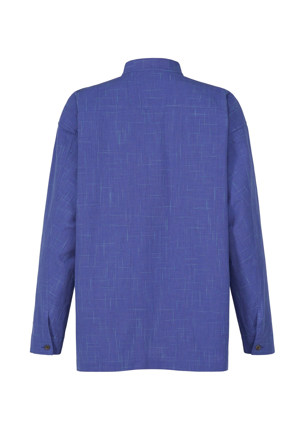 A detail shot of the IM MEN KASURI shirt.