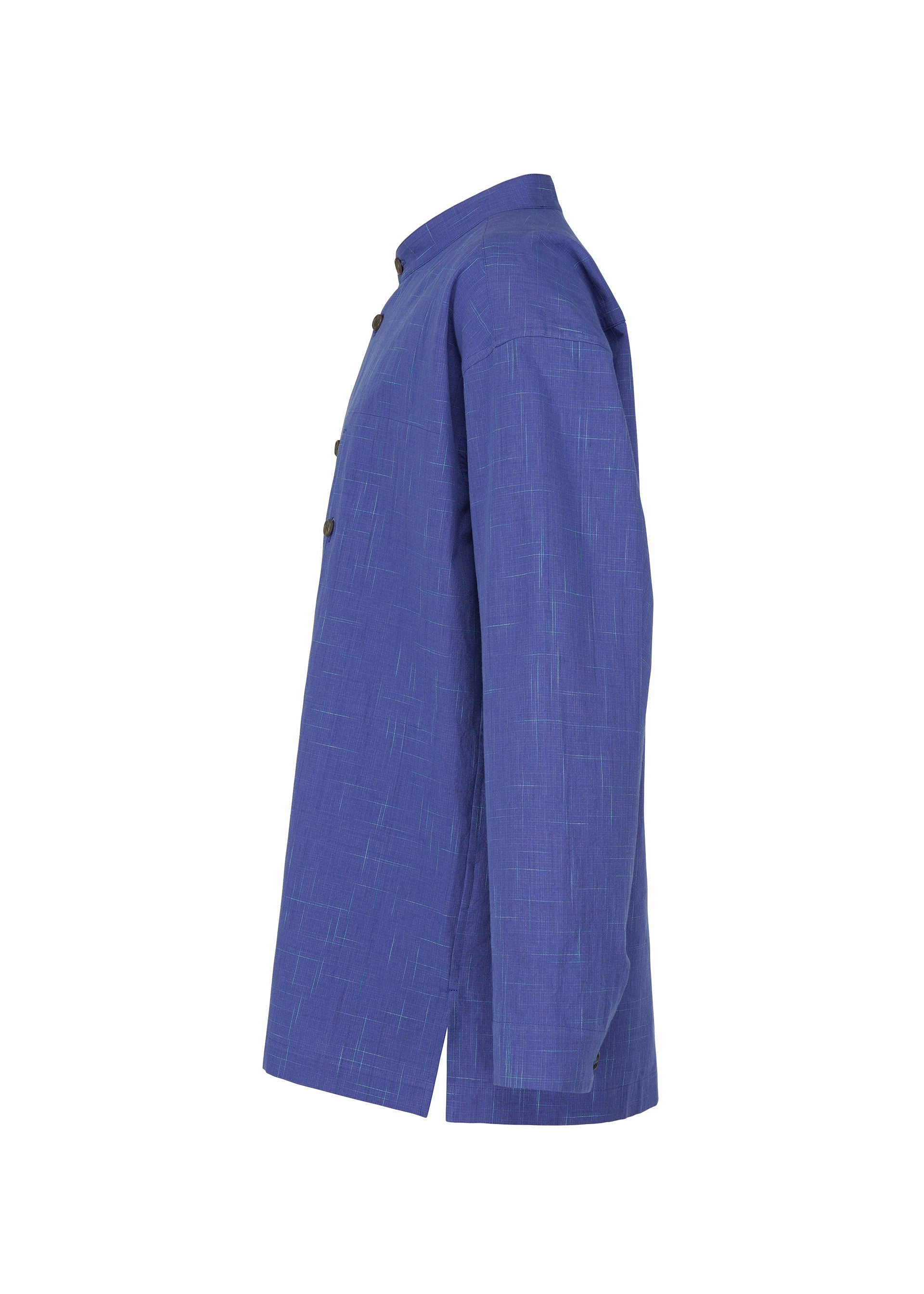 A detail shot of the IM MEN KASURI shirt.