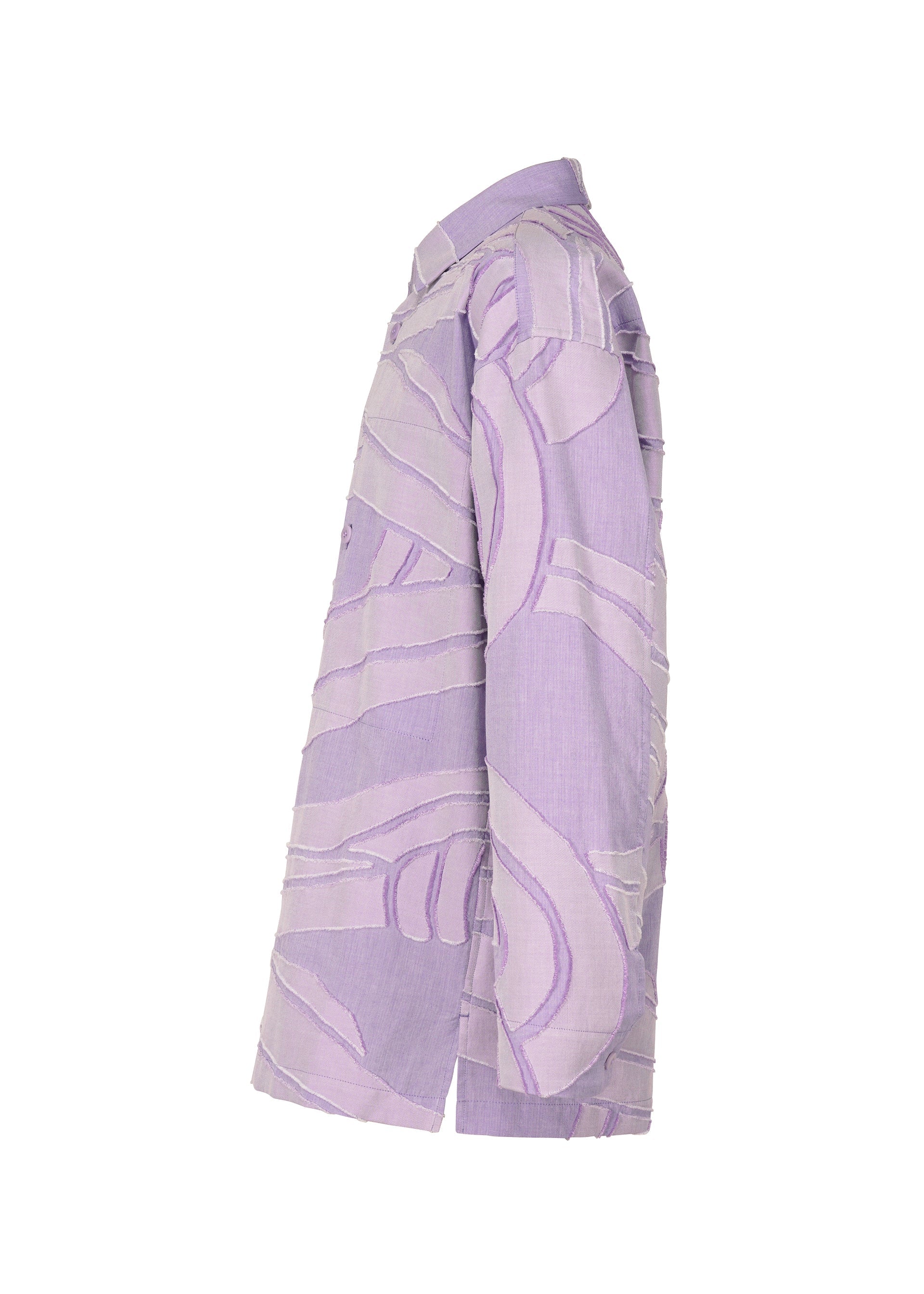 A detail shot of the ISSEY MIYAKE MEN SCENES shirt.