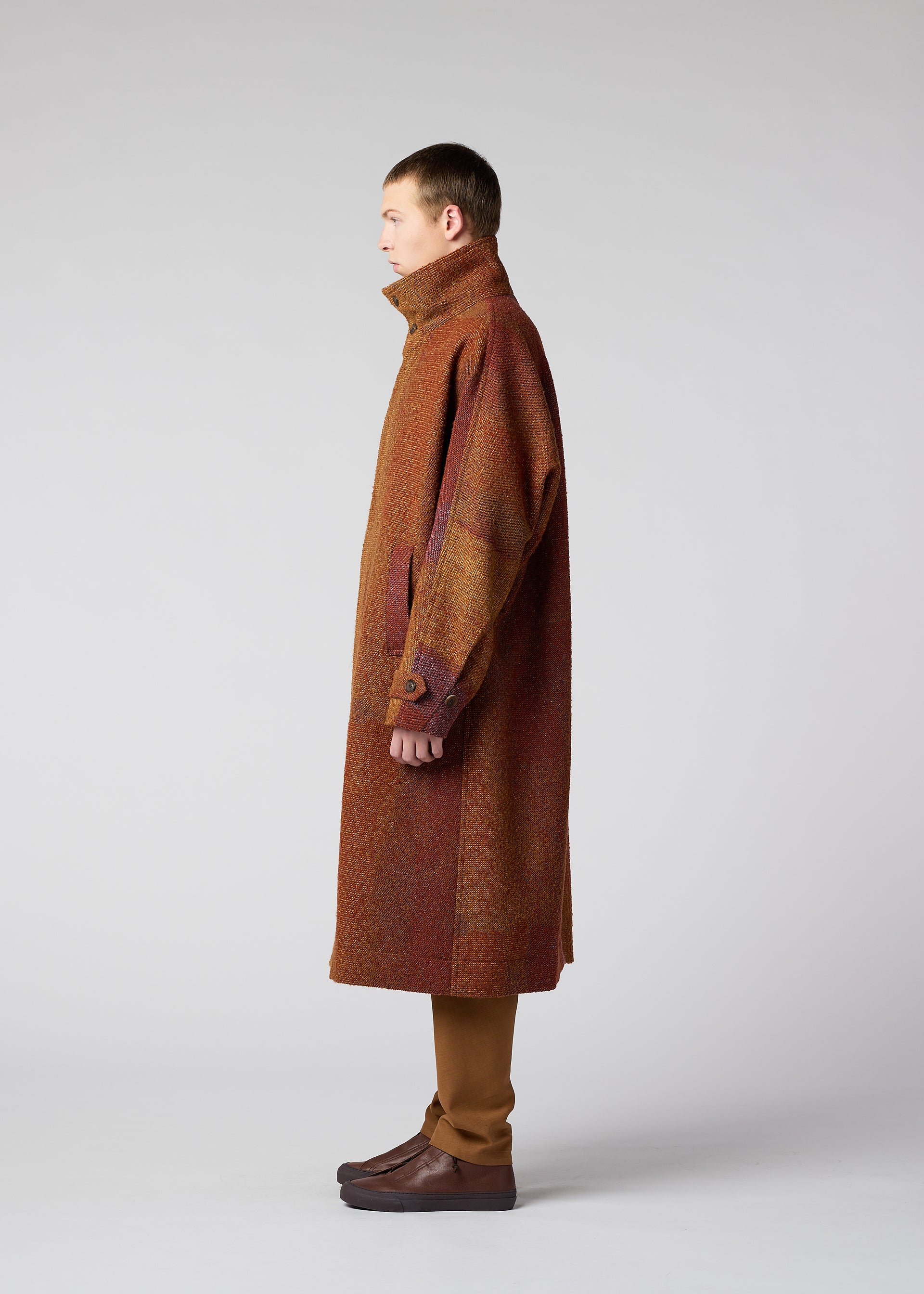PAINTING JACQUARD Coat Orange