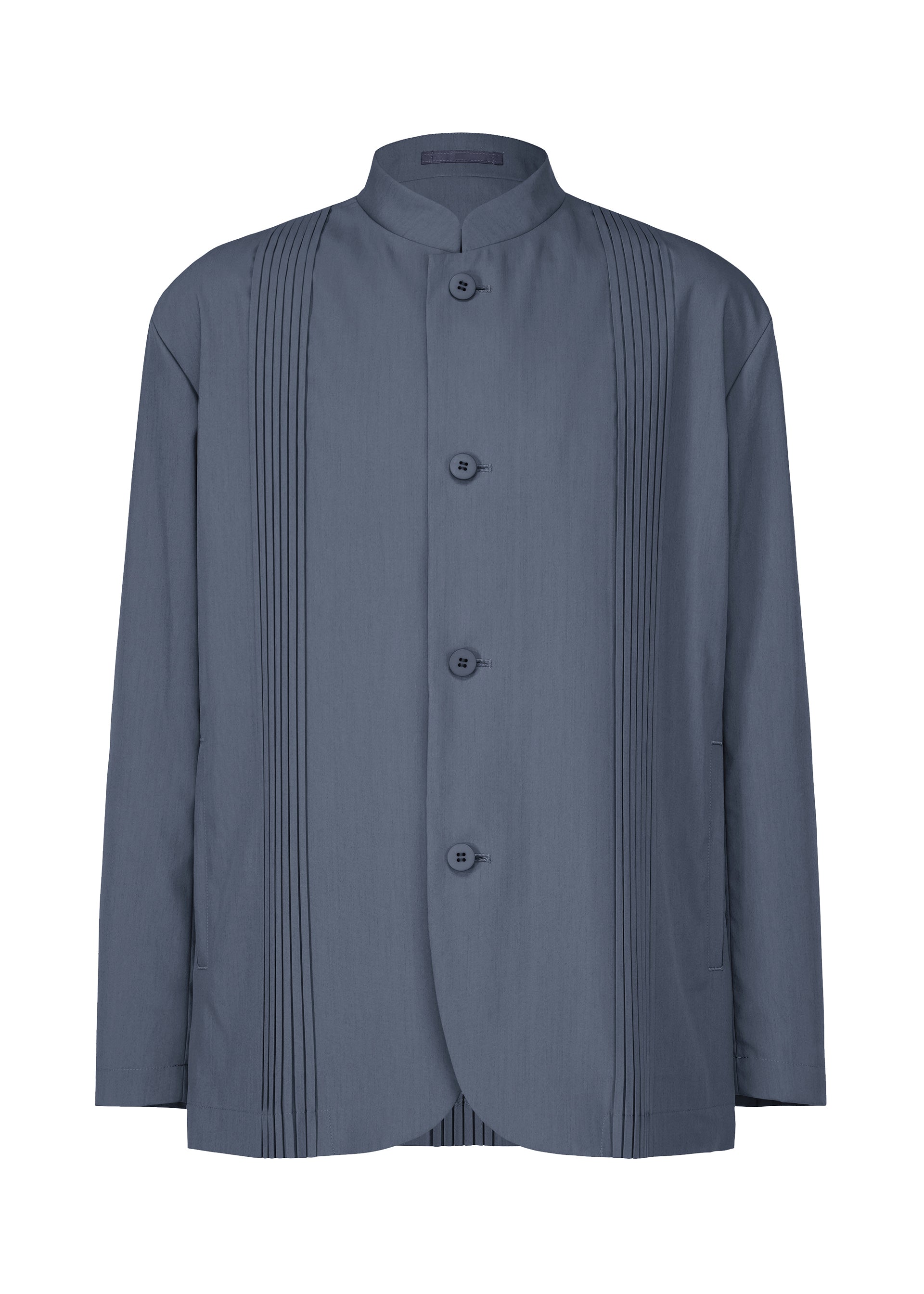 A product shot of the IM MEN AIR PLEATS jacket in navy (75).
