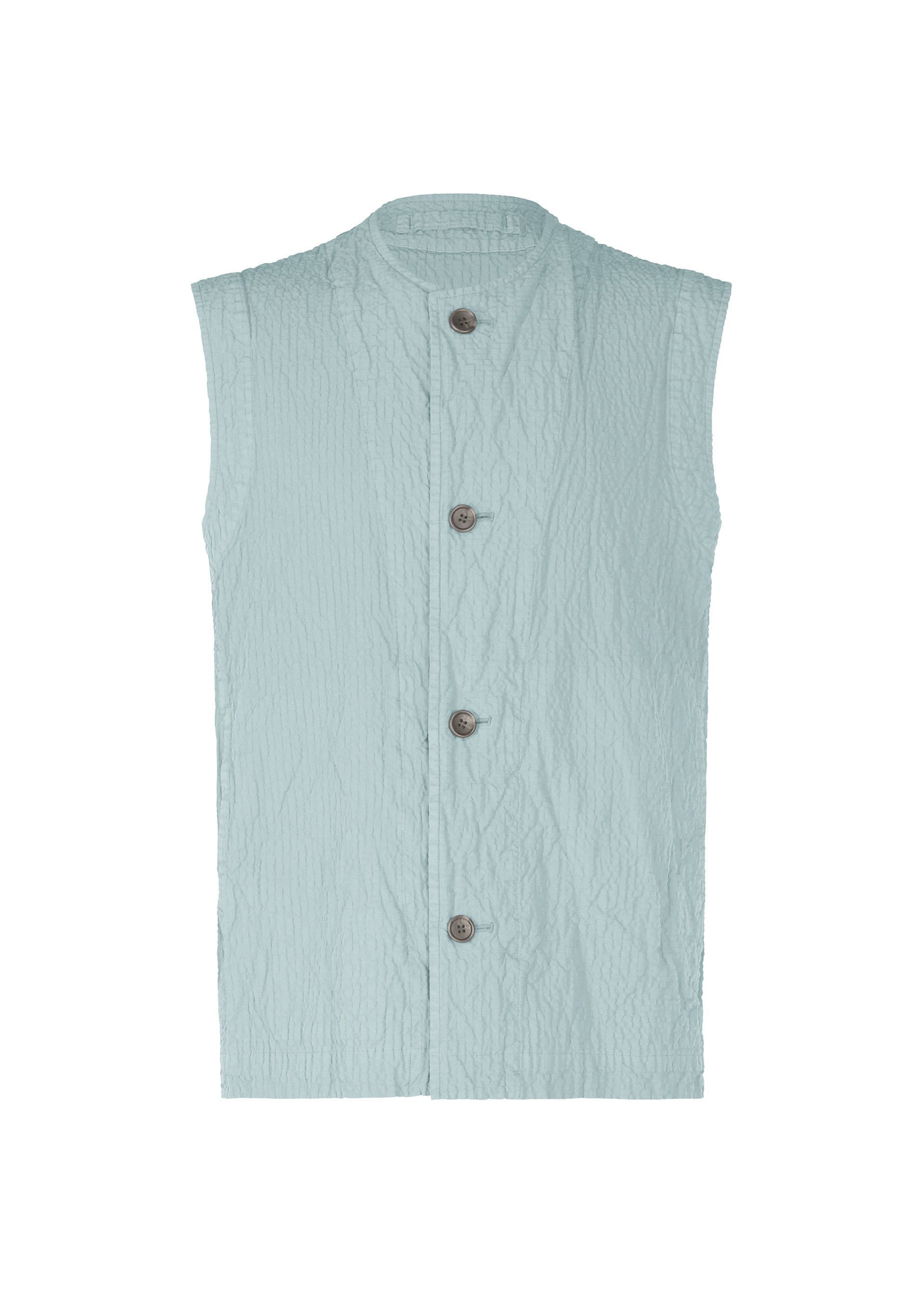 A product shot of the IM MEN SHRINK DYE vest in light blue (70).