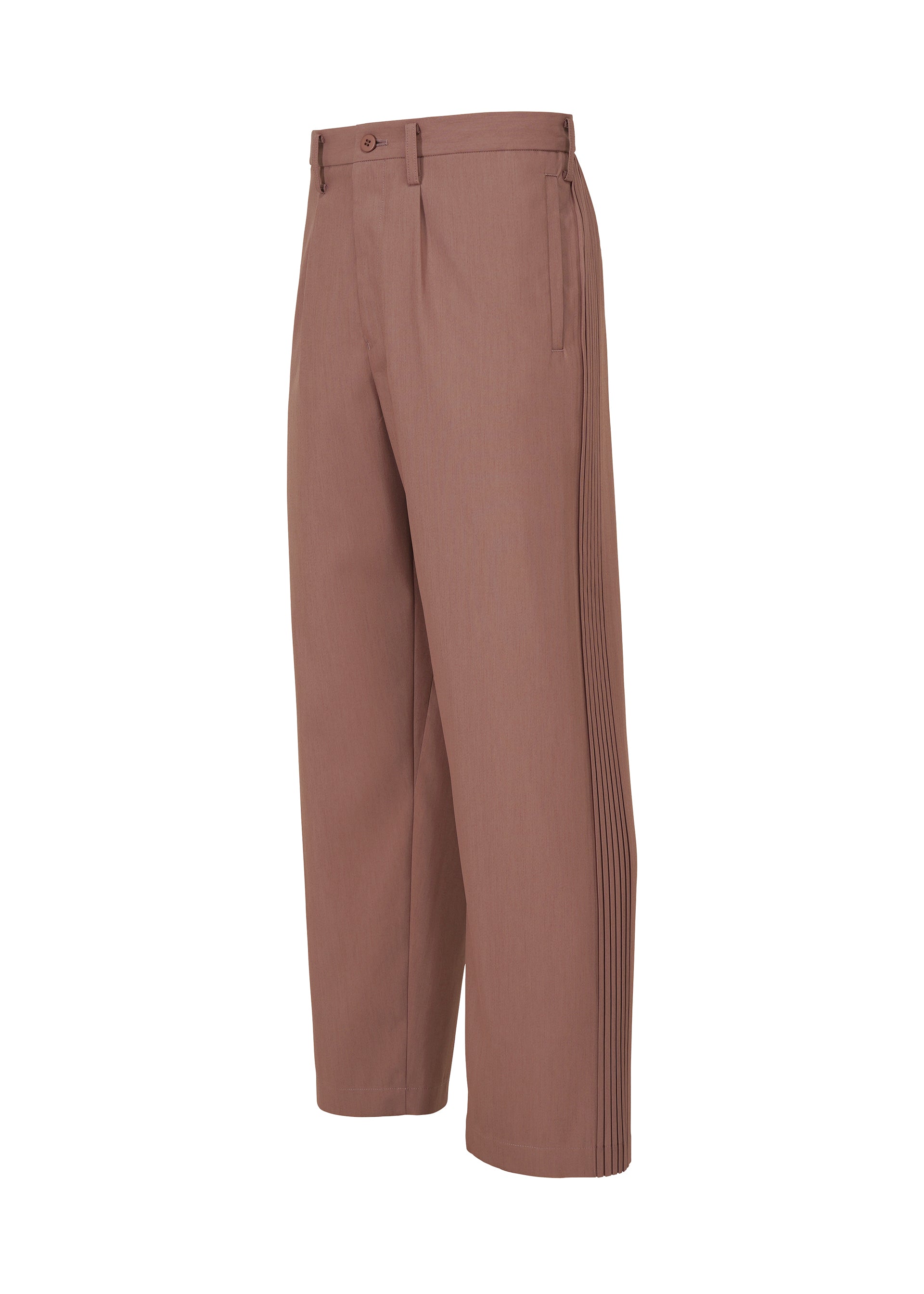 A detail shot of the IM MEN AIR PLEATS trousers.