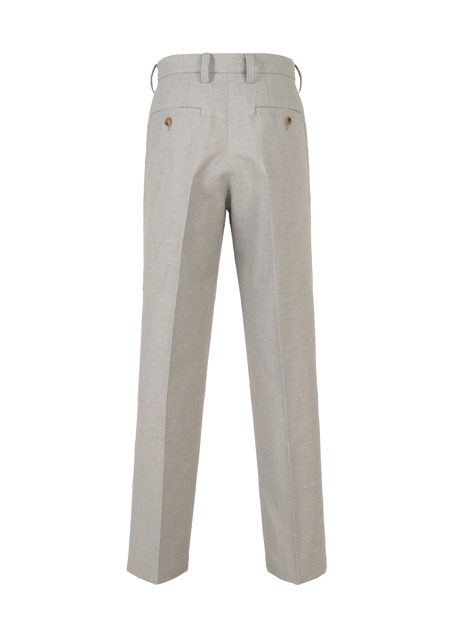 A detail shot of the IM MEN FLY WOOL trousers.