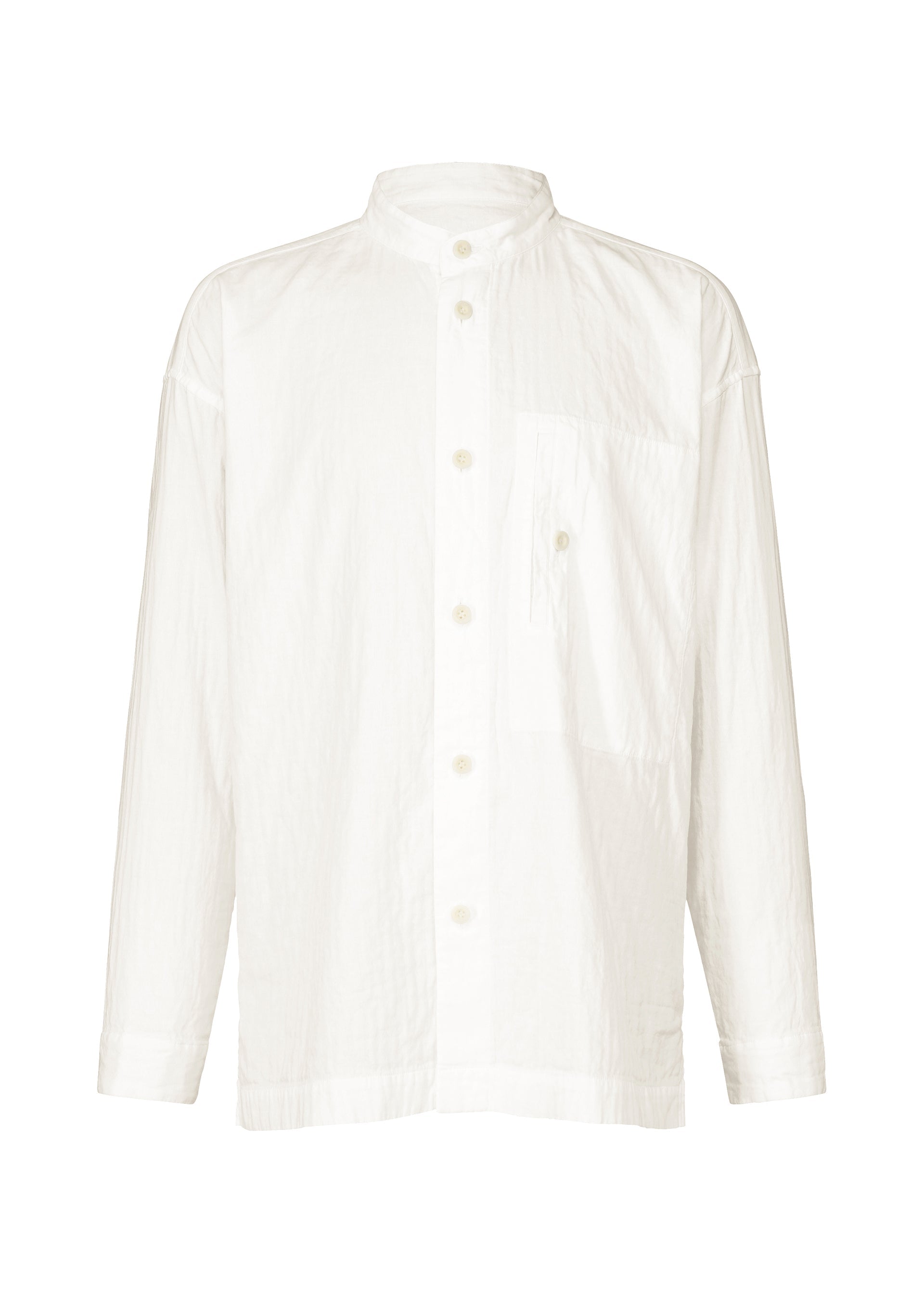 A product shot of the IM MEN DOUBLE FACE COTTON SHIRT shirt in white (01).
