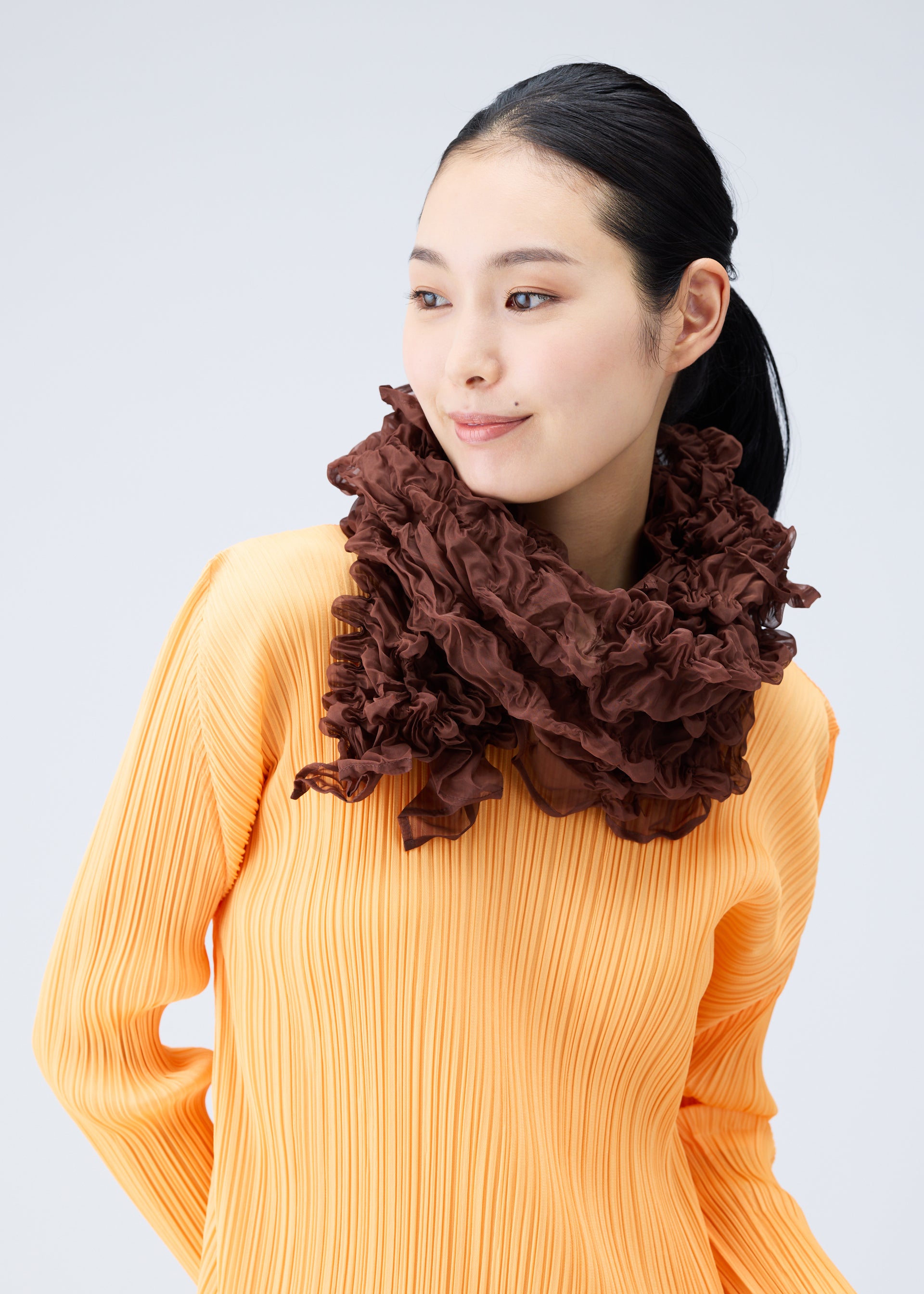 BALLOON SHIBORI SCARF Stole Neon Orange