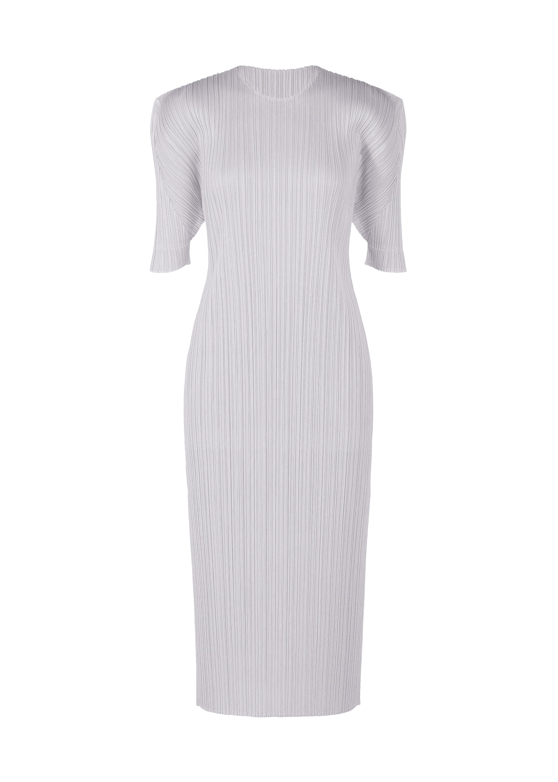 A product shot of the PLEATS PLEASE ISSEY MIYAKE MONTHLY COLORS JULY dress in light grey (10)