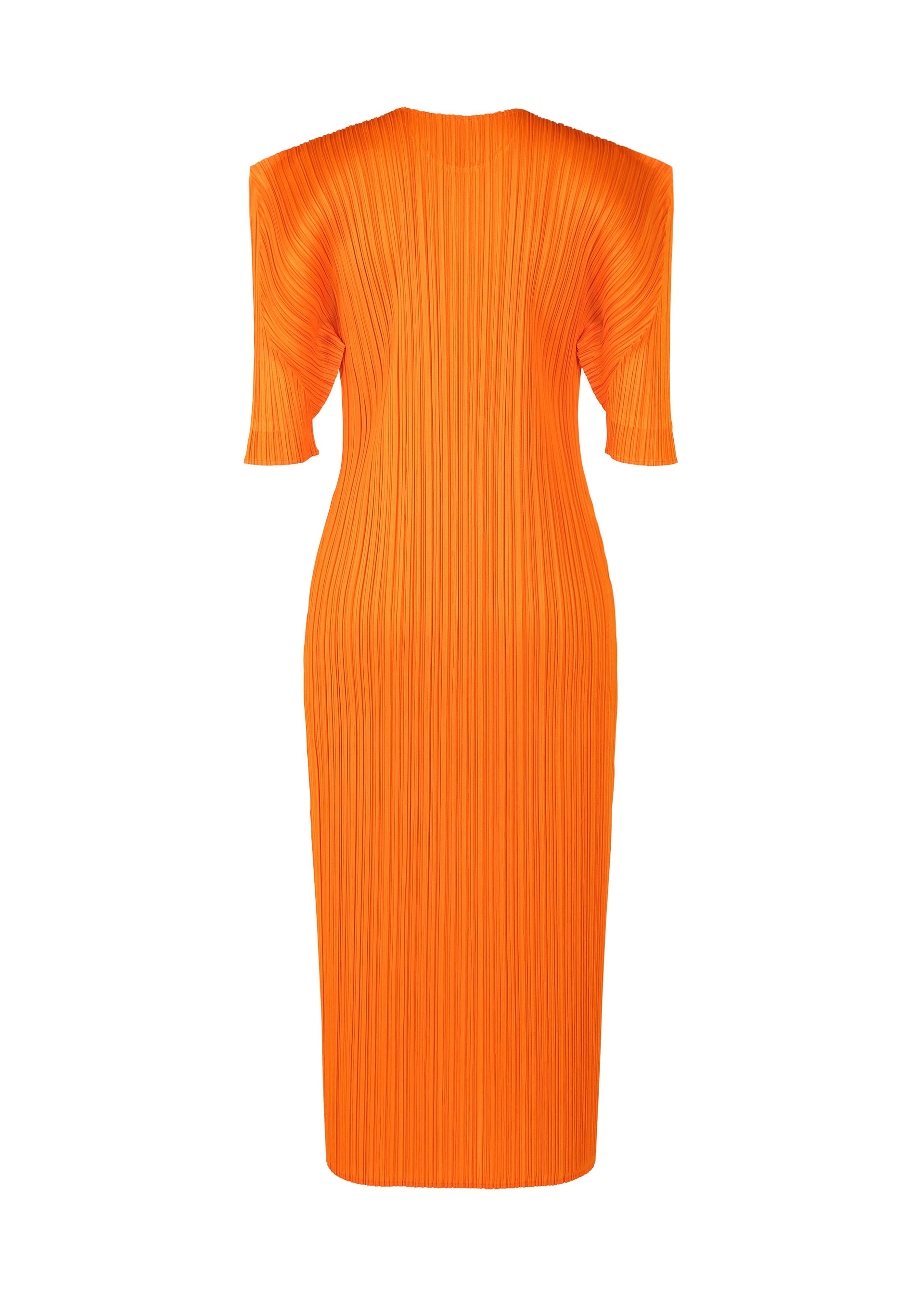 A detail shot of the PLEATS PLEASE ISSEY MIYAKE MONTHLY COLORS JULY dress