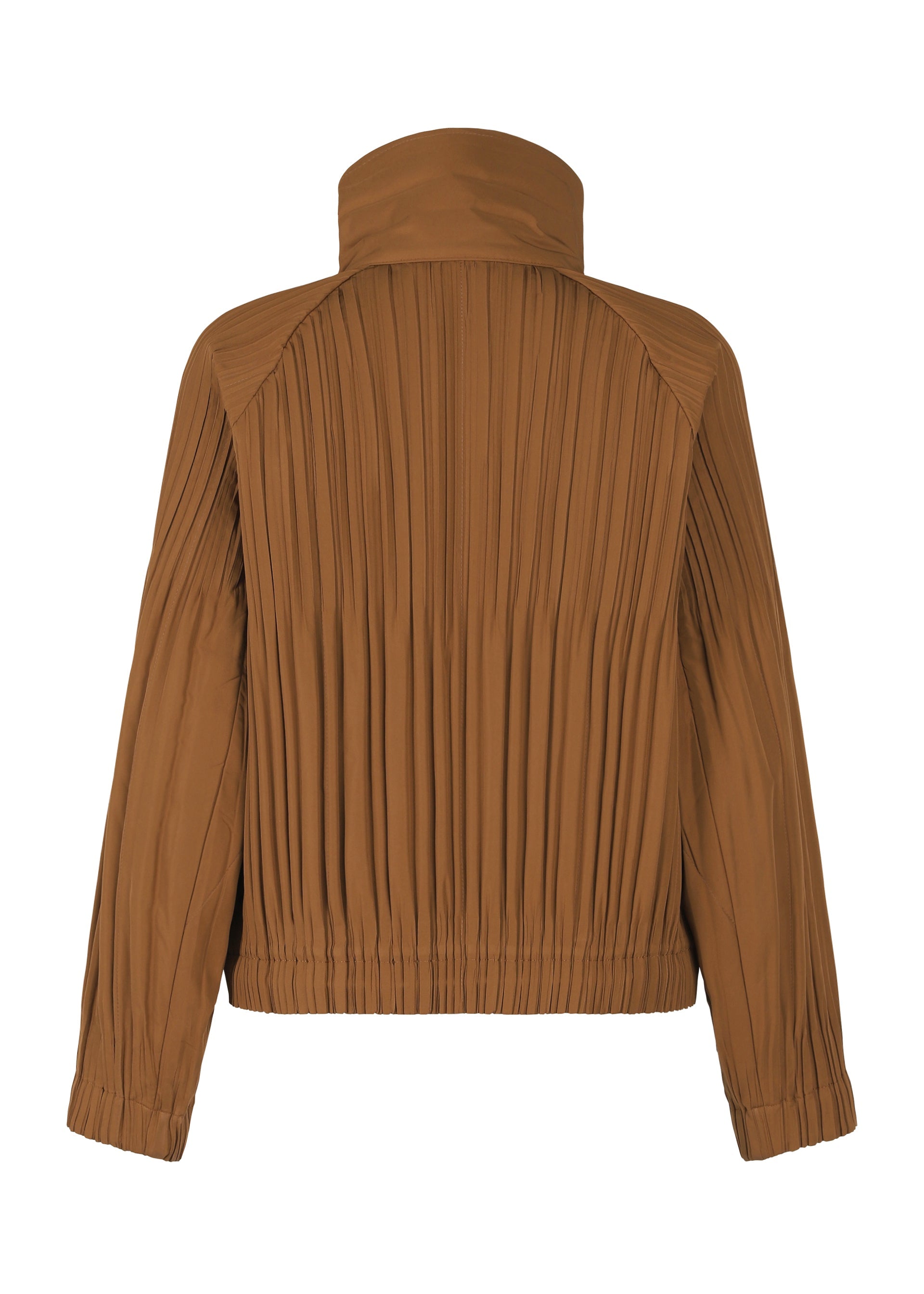 A detail shot of the PLEATS PLEASE ISSEY MIYAKE PADDED PLEATS COAT jacket.