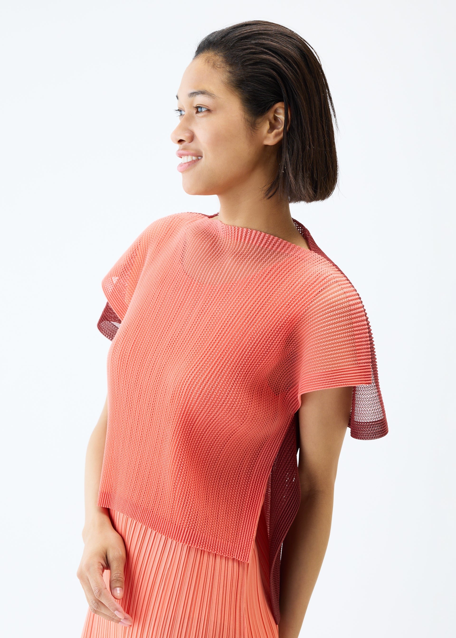 SHEER SQUARE Top Mint Green x Green