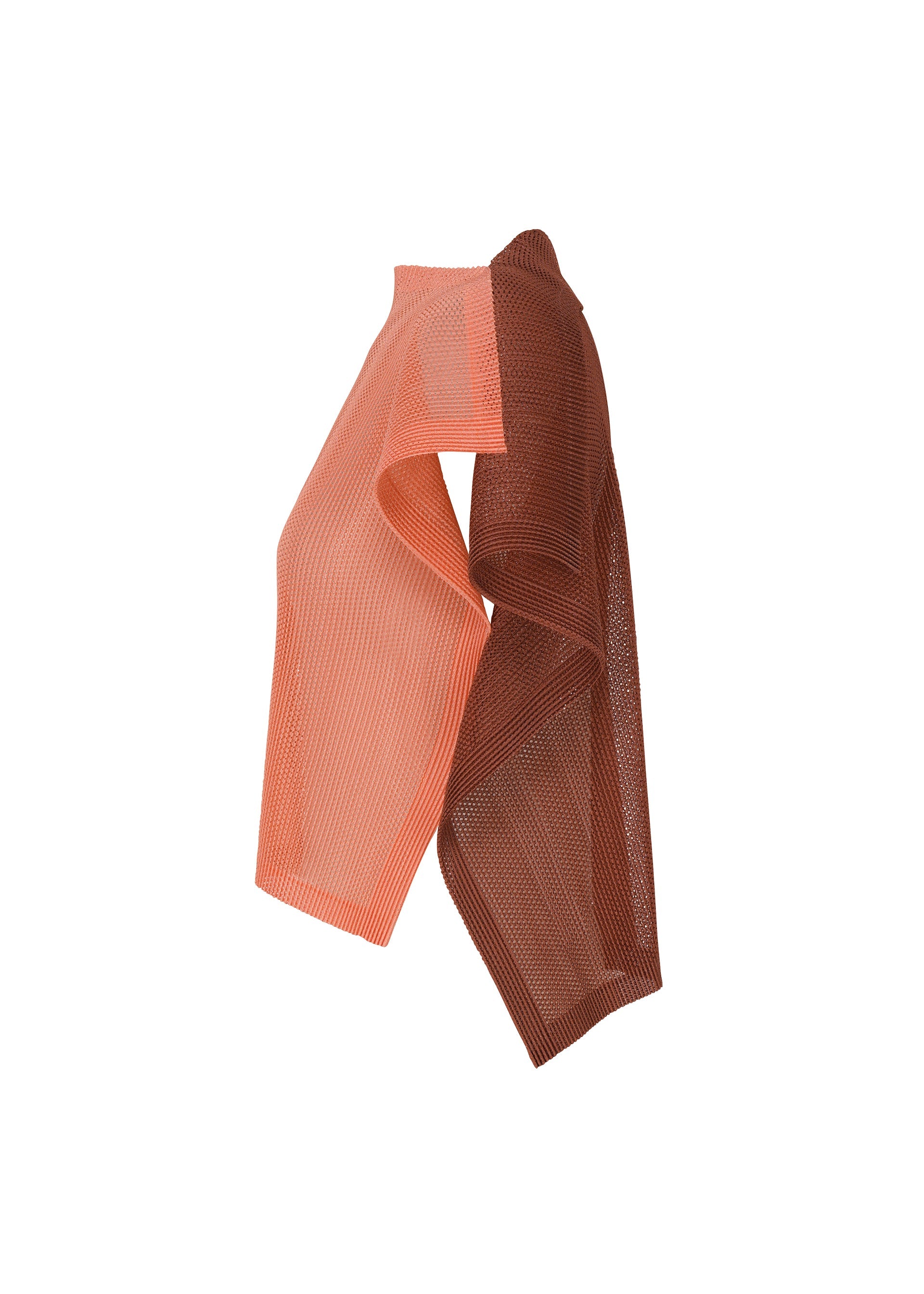 A detail shot of the PLEATS PLEASE ISSEY MIYAKE SHEER SQUARE top.
