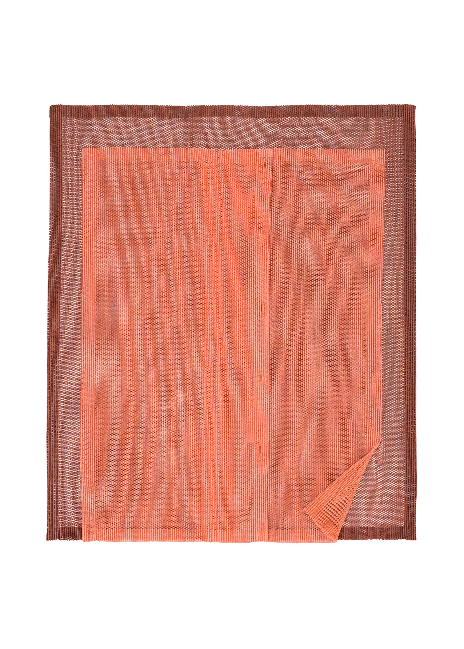 A detail shot of the PLEATS PLEASE ISSEY MIYAKE SHEER SQUARE cardigan.