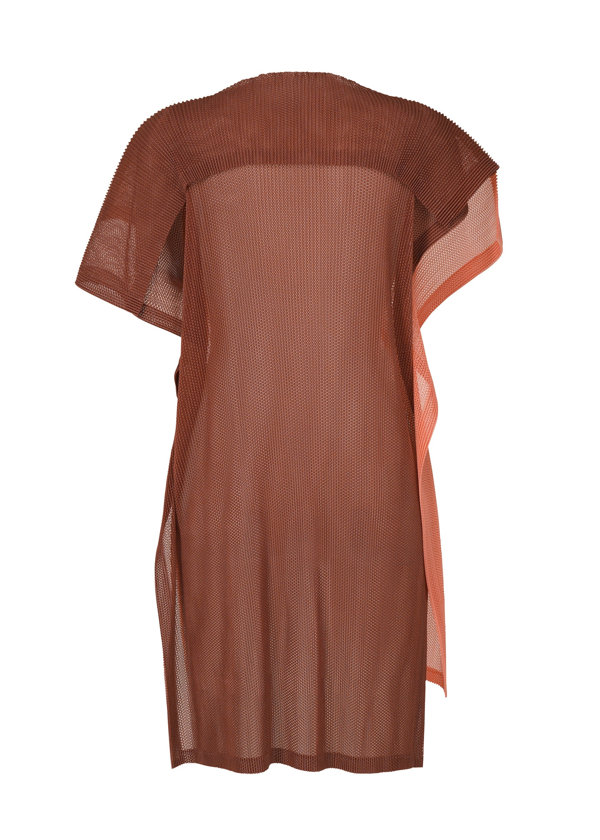 A detail shot of the PLEATS PLEASE ISSEY MIYAKE SHEER SQUARE tunic.