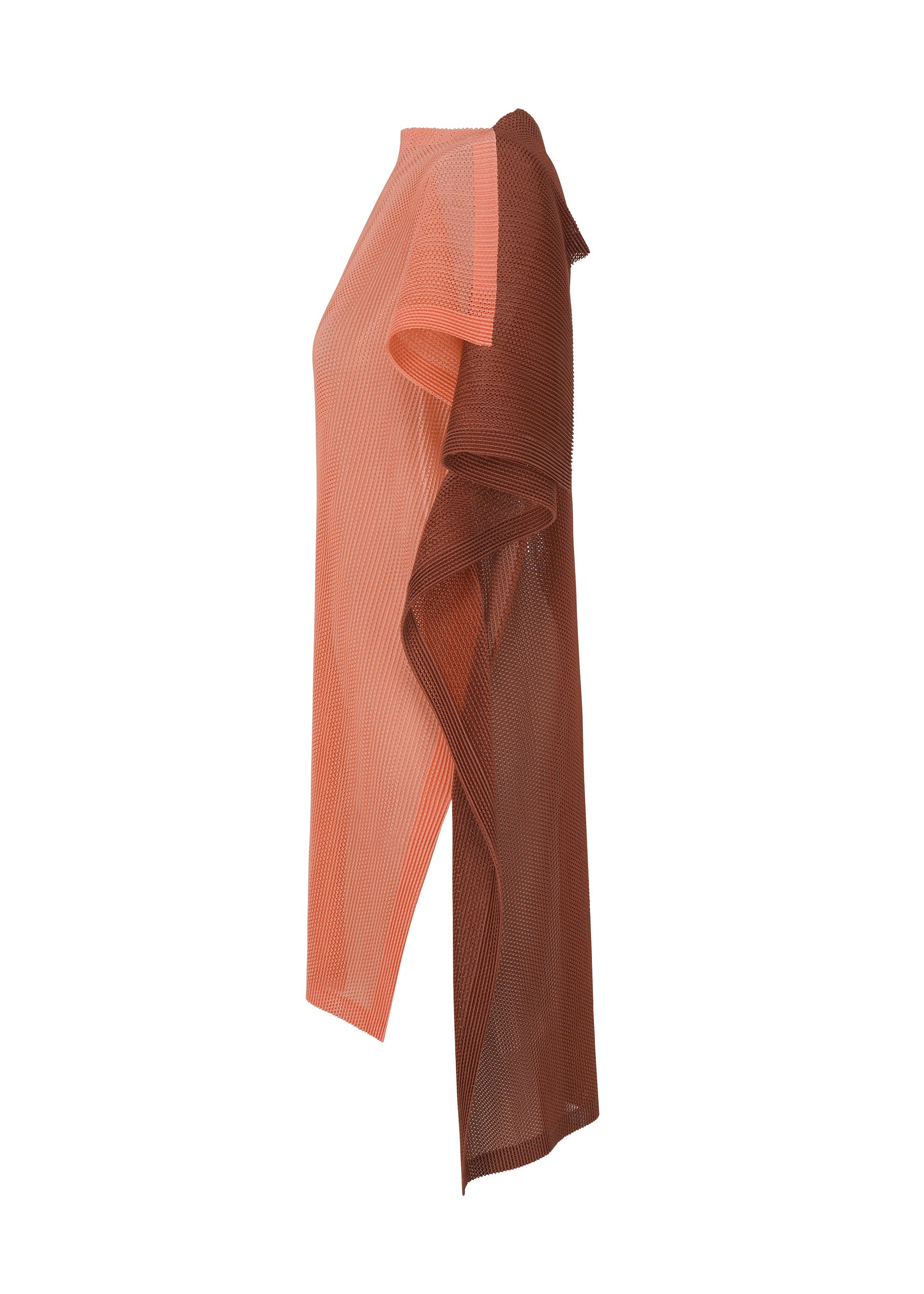 A detail shot of the PLEATS PLEASE ISSEY MIYAKE SHEER SQUARE tunic.