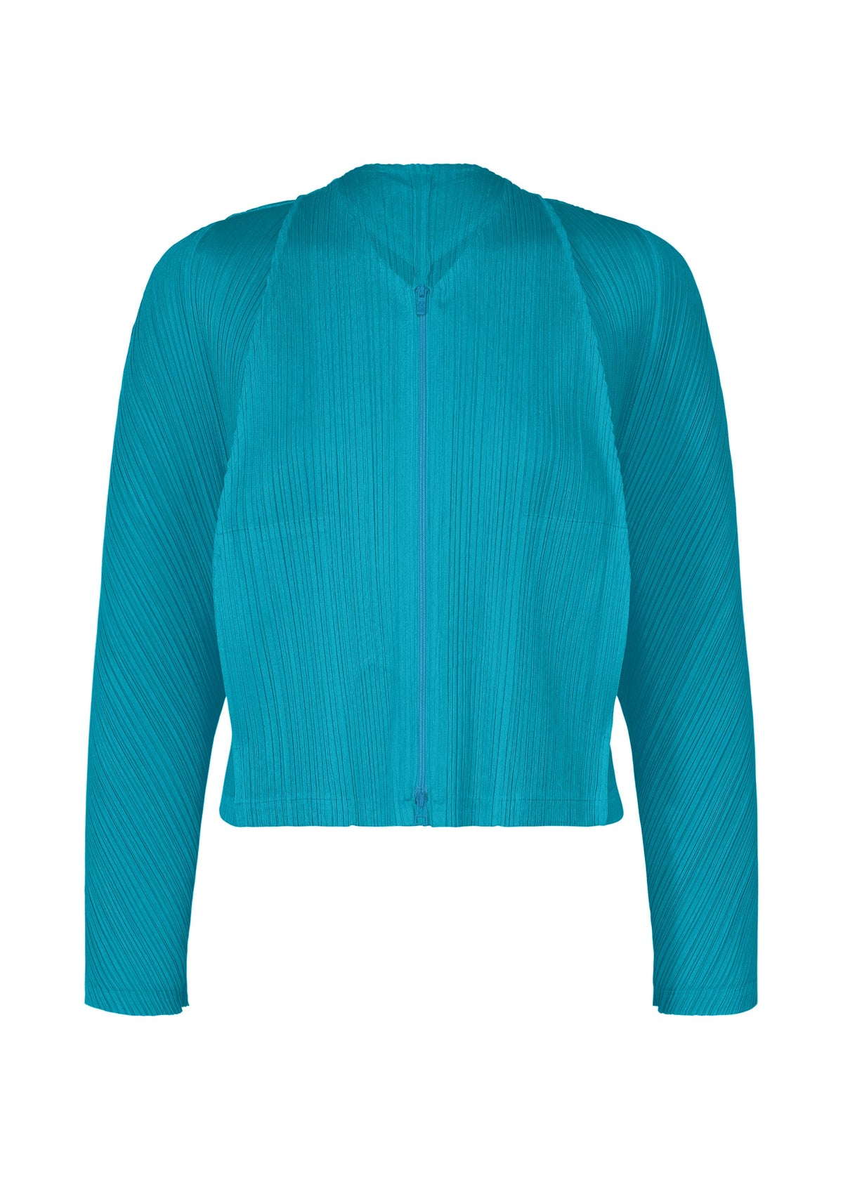 A product shot of the PLEATS PLEASE ISSEY MIYAKE LANTERN jacket in bright blue (71).
