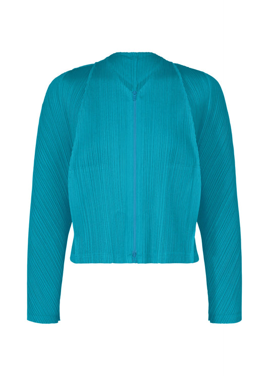 A product shot of the PLEATS PLEASE ISSEY MIYAKE LANTERN jacket in bright blue (71).