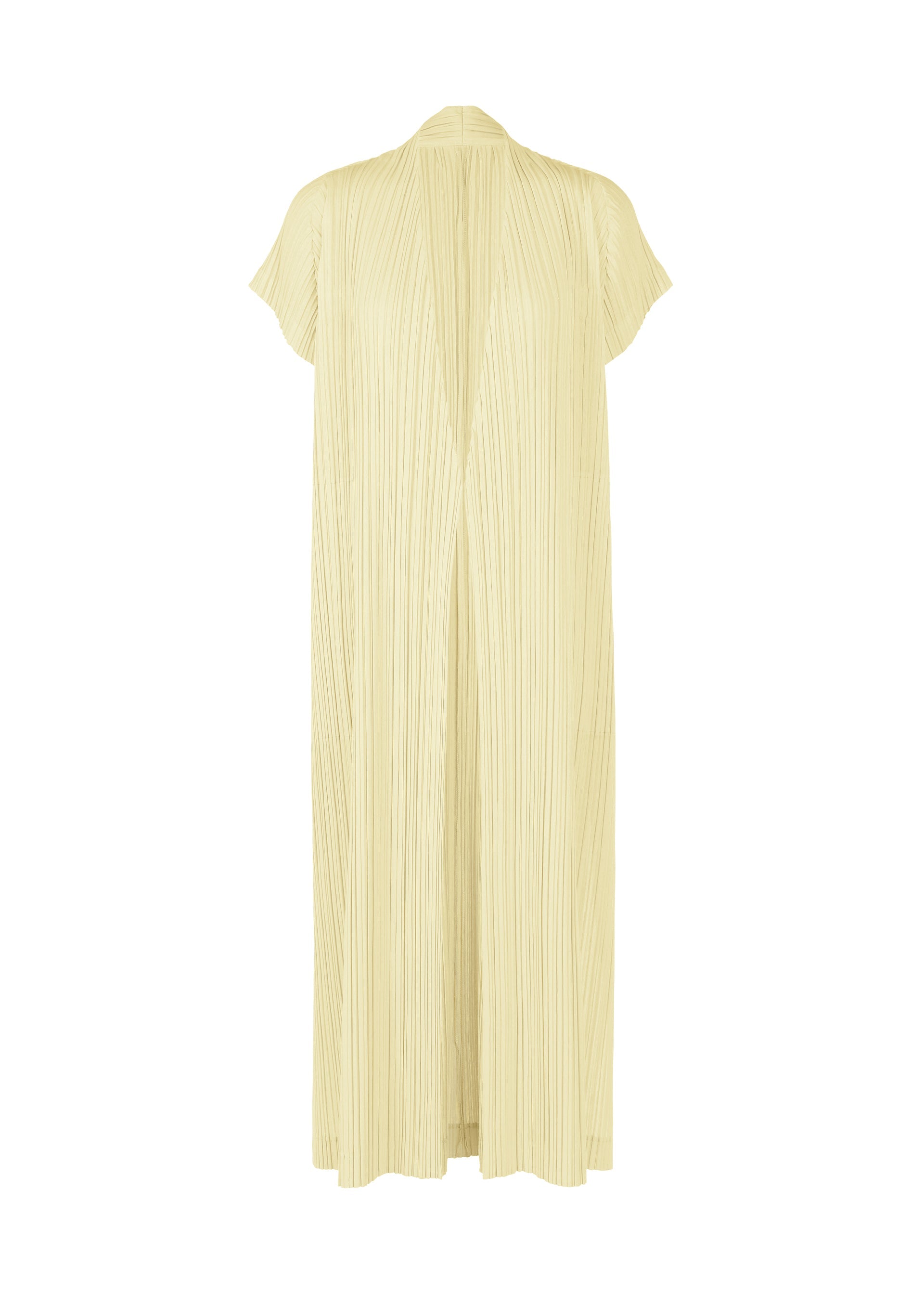A product shot of the PLEATS PLEASE ISSEY MIYAKE RAMIE PLEATS vest in cream (04).
