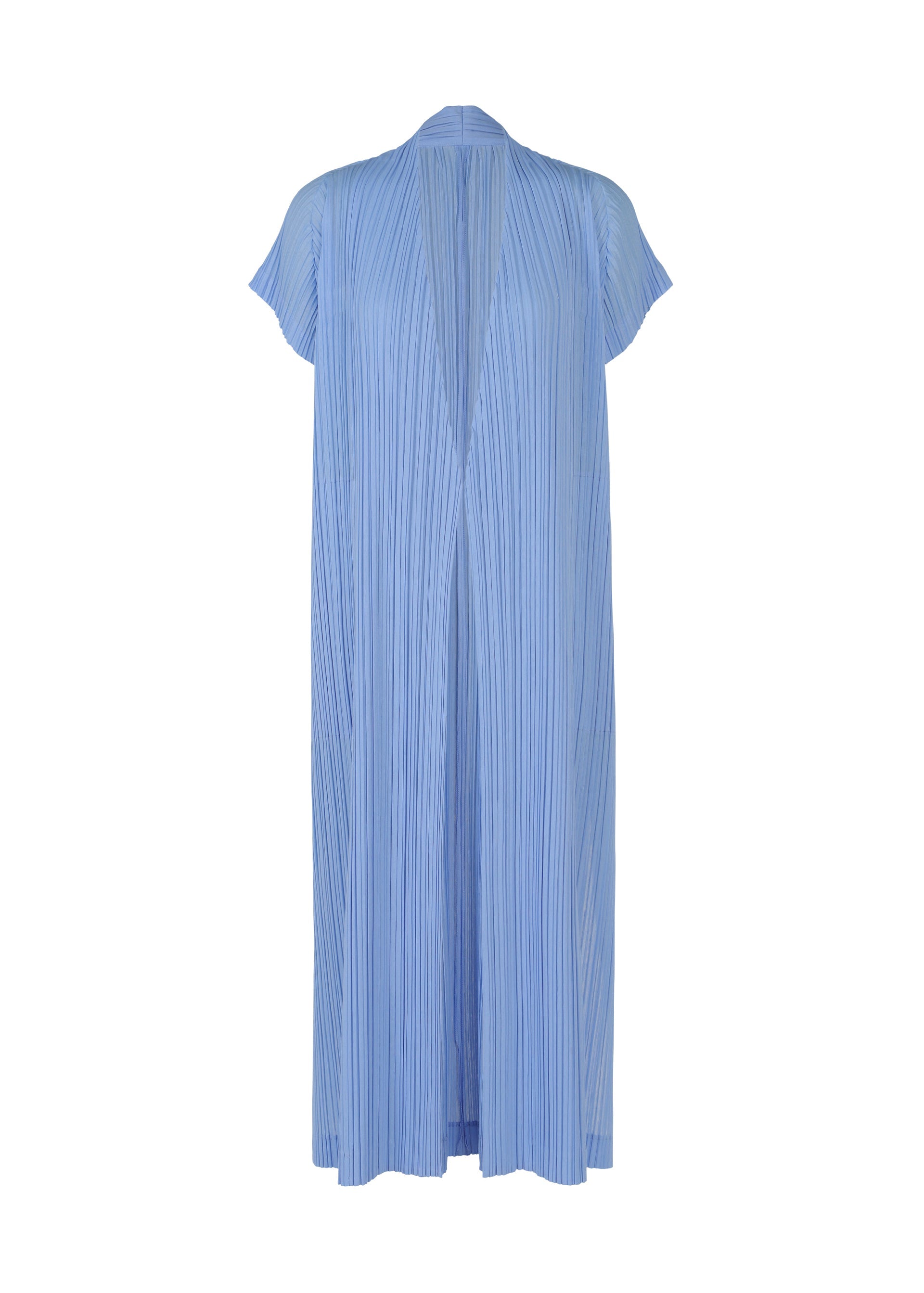 A product shot of the PLEATS PLEASE ISSEY MIYAKE RAMIE PLEATS vest in light blue (70).