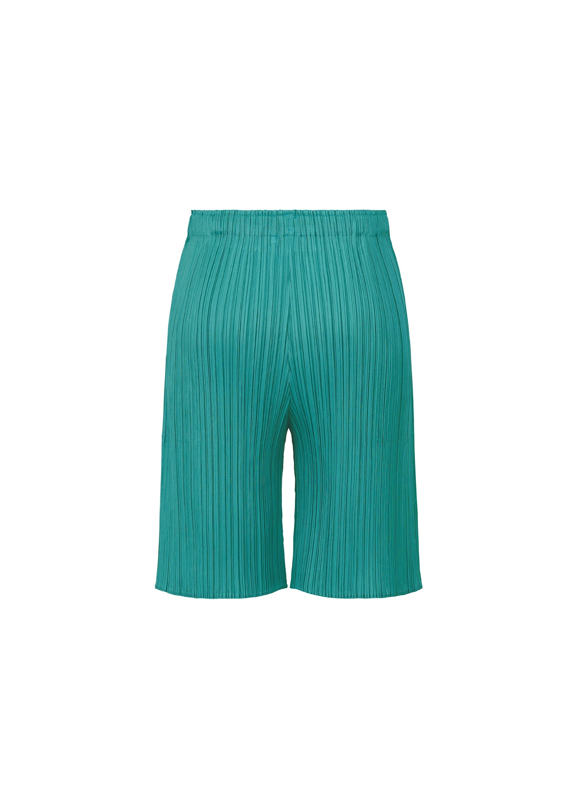 A detail shot of the PLEATS PLEASE ISSEY MIYAKE MONTHLY COLORS : JUNE trousers.