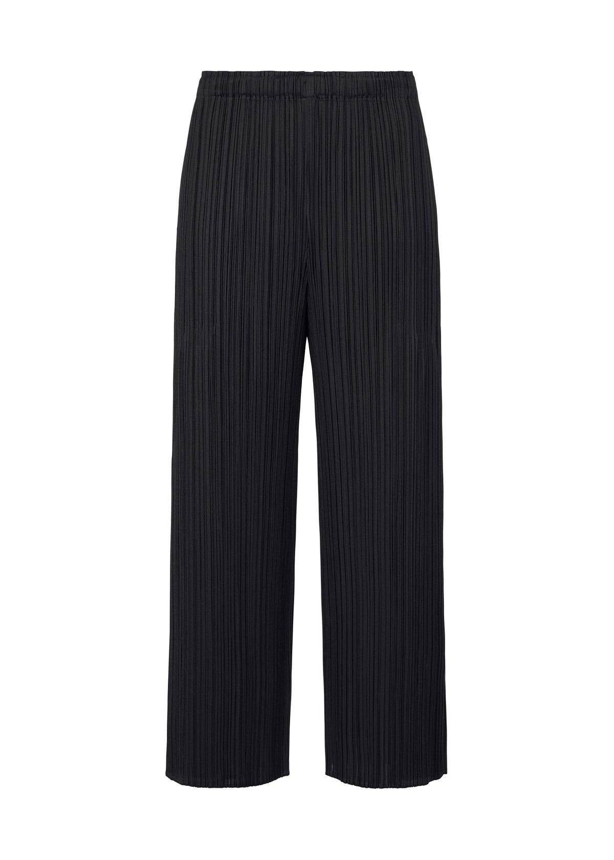 A product shot of the PLEATS PLEASE ISSEY MIYAKE MERRY BICOLOR trousers in black (15).