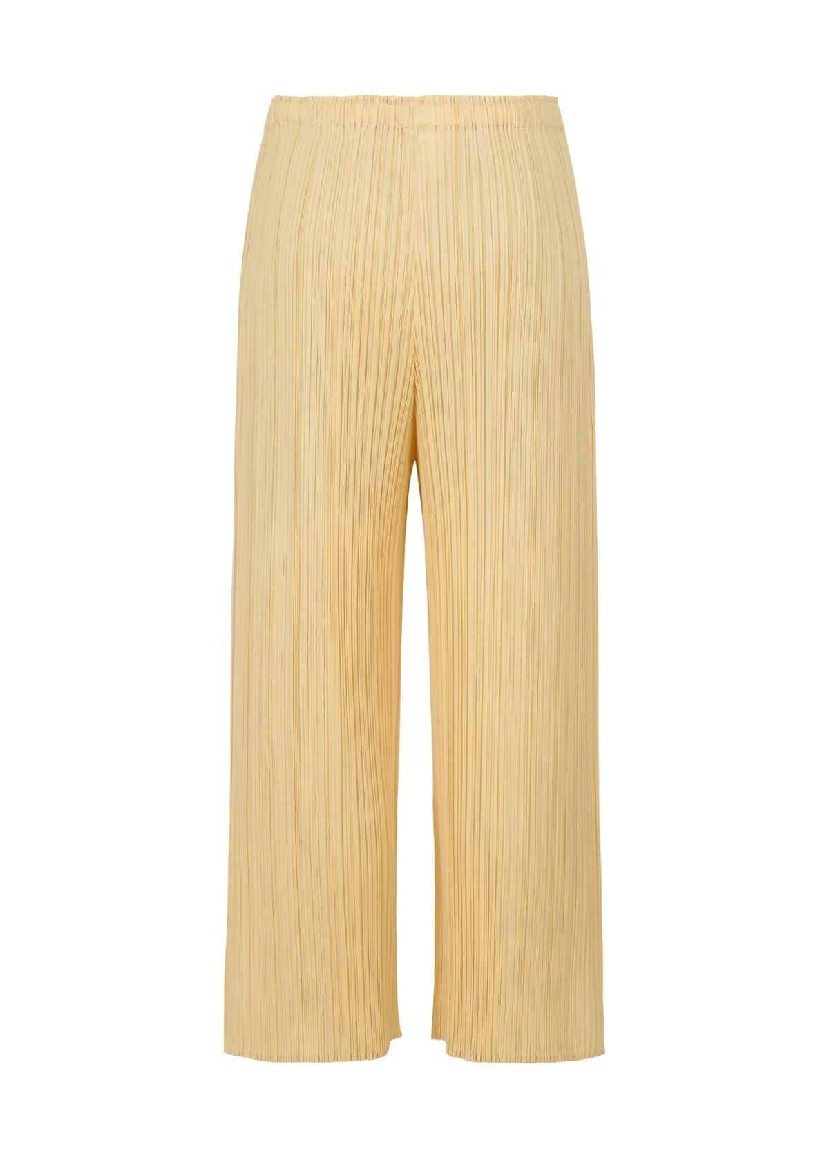 A detail shot of the PLEATS PLEASE ISSEY MIYAKE MERRY BICOLOR trousers.