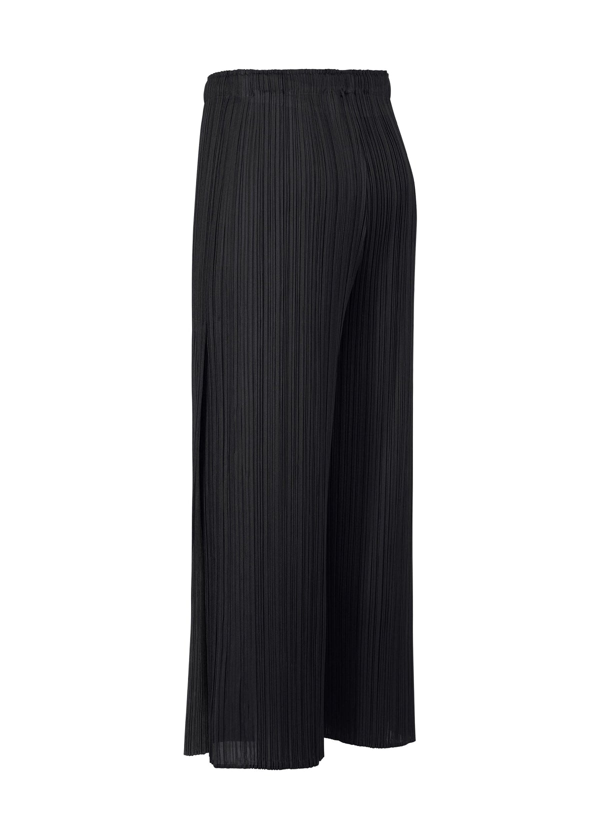 A detail shot of the PLEATS PLEASE ISSEY MIYAKE MERRY BICOLOR trousers.