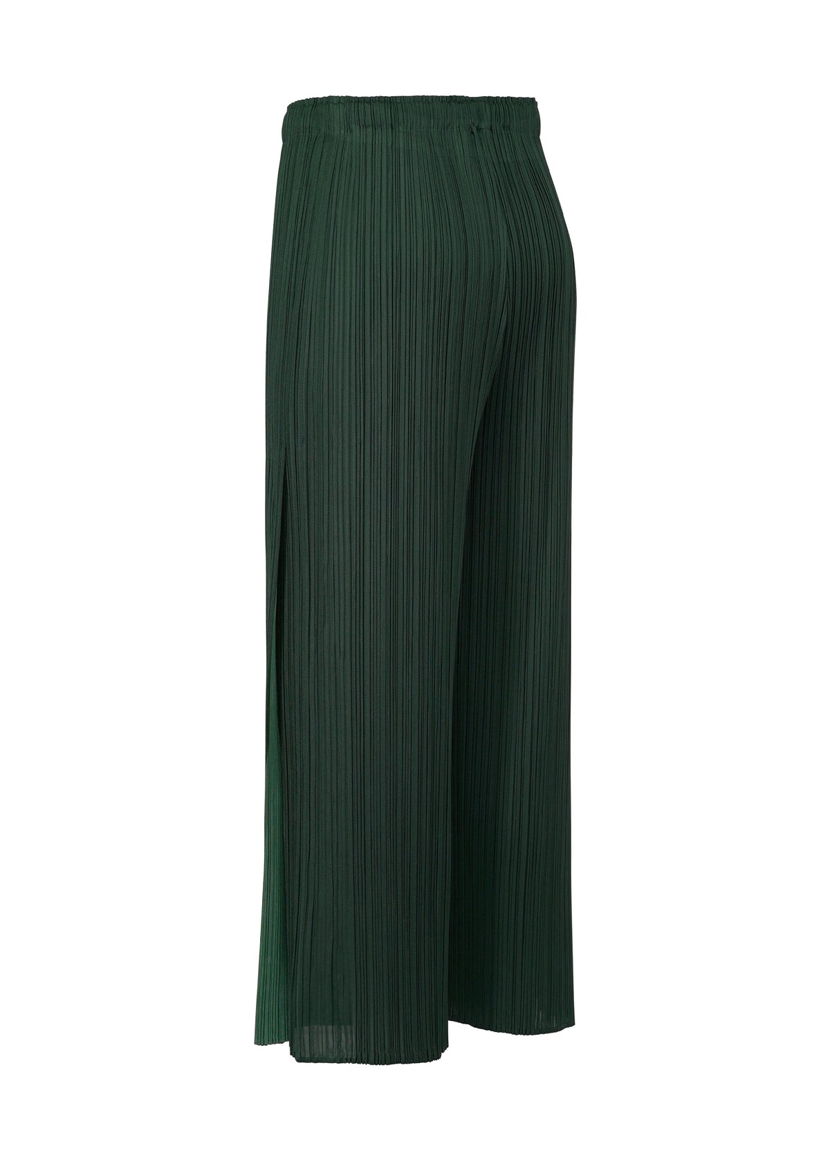 A detail shot of the PLEATS PLEASE ISSEY MIYAKE MERRY BICOLOR trousers.