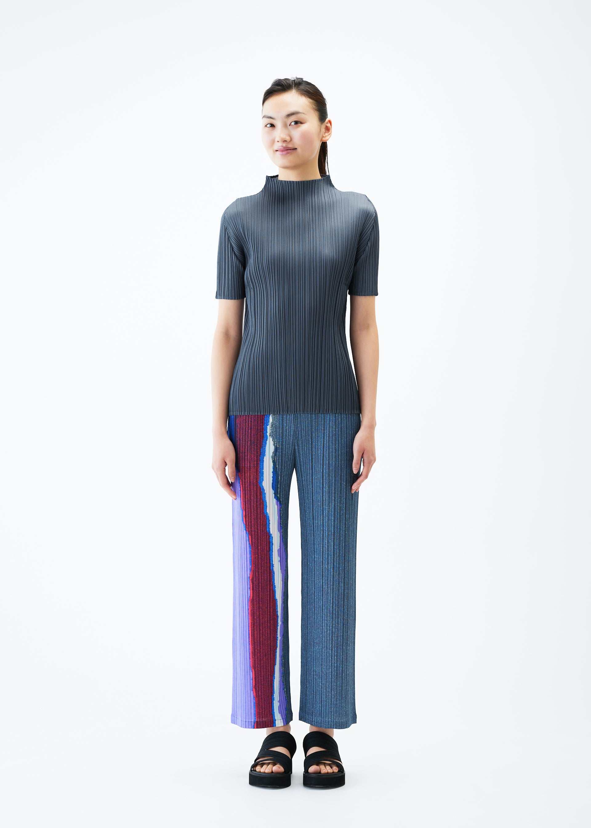 GRAINY COLORS Trousers Dark Blue Grey