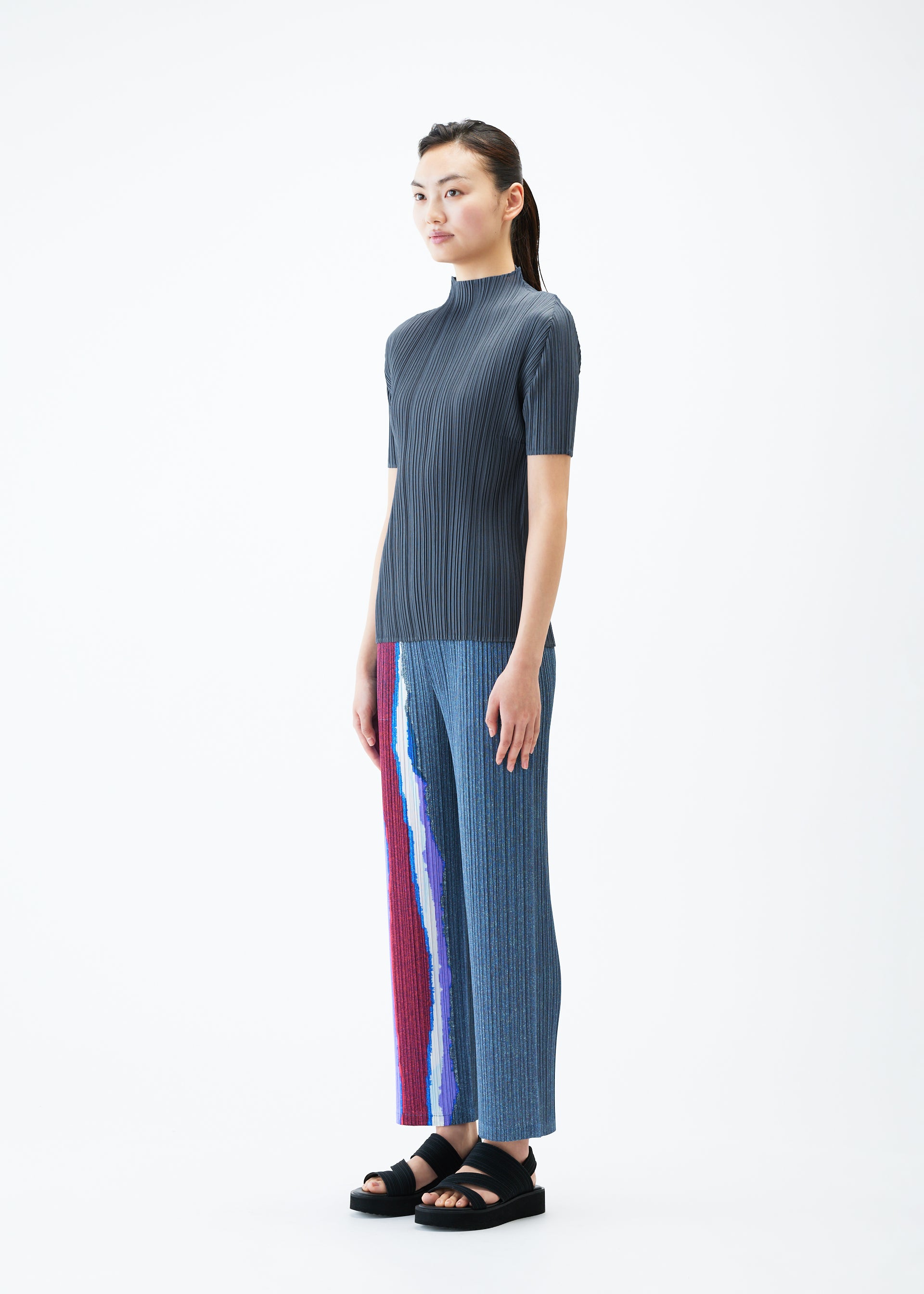 GRAINY COLORS Trousers Dark Blue Grey