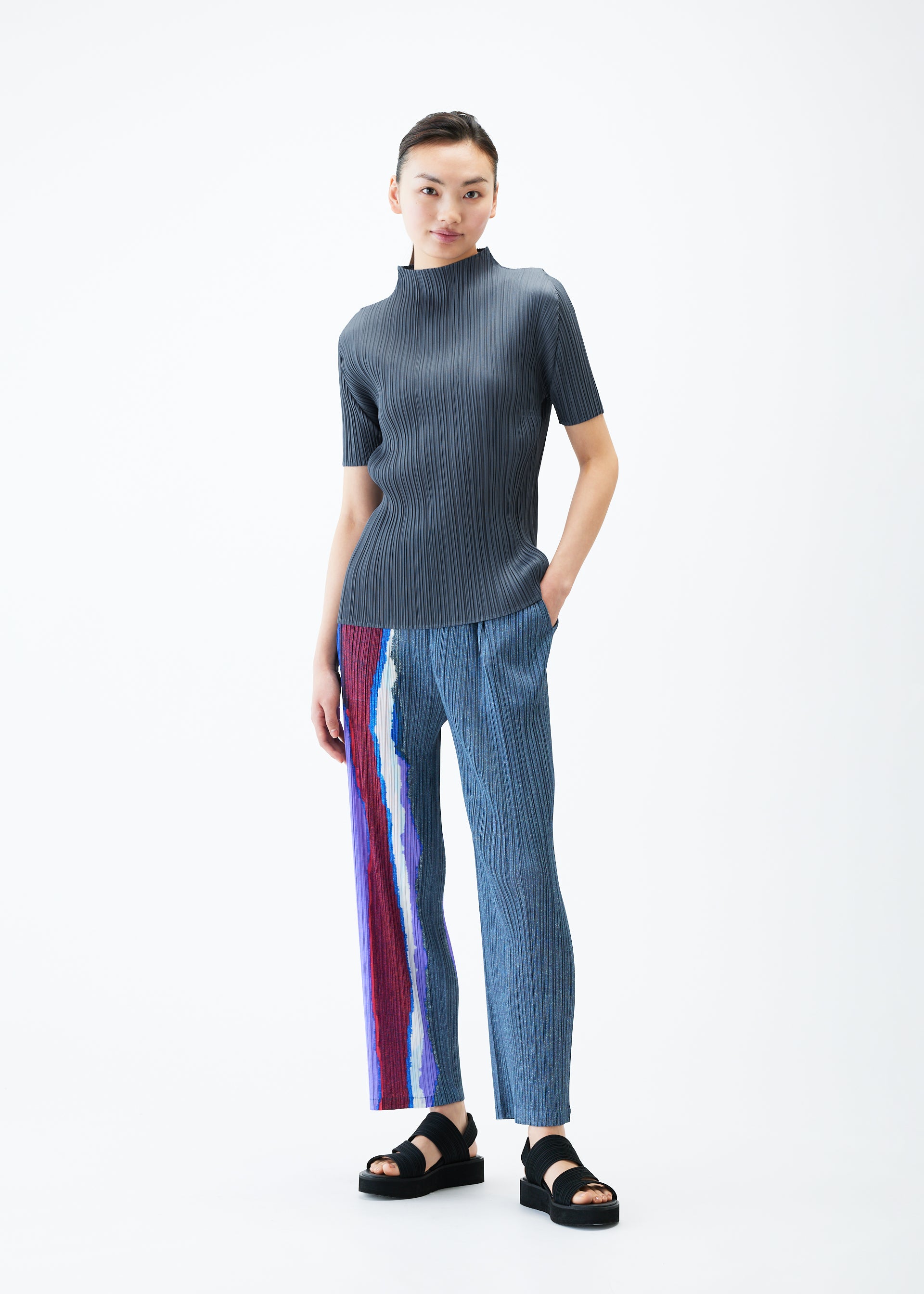 GRAINY COLORS Trousers Dark Blue Grey