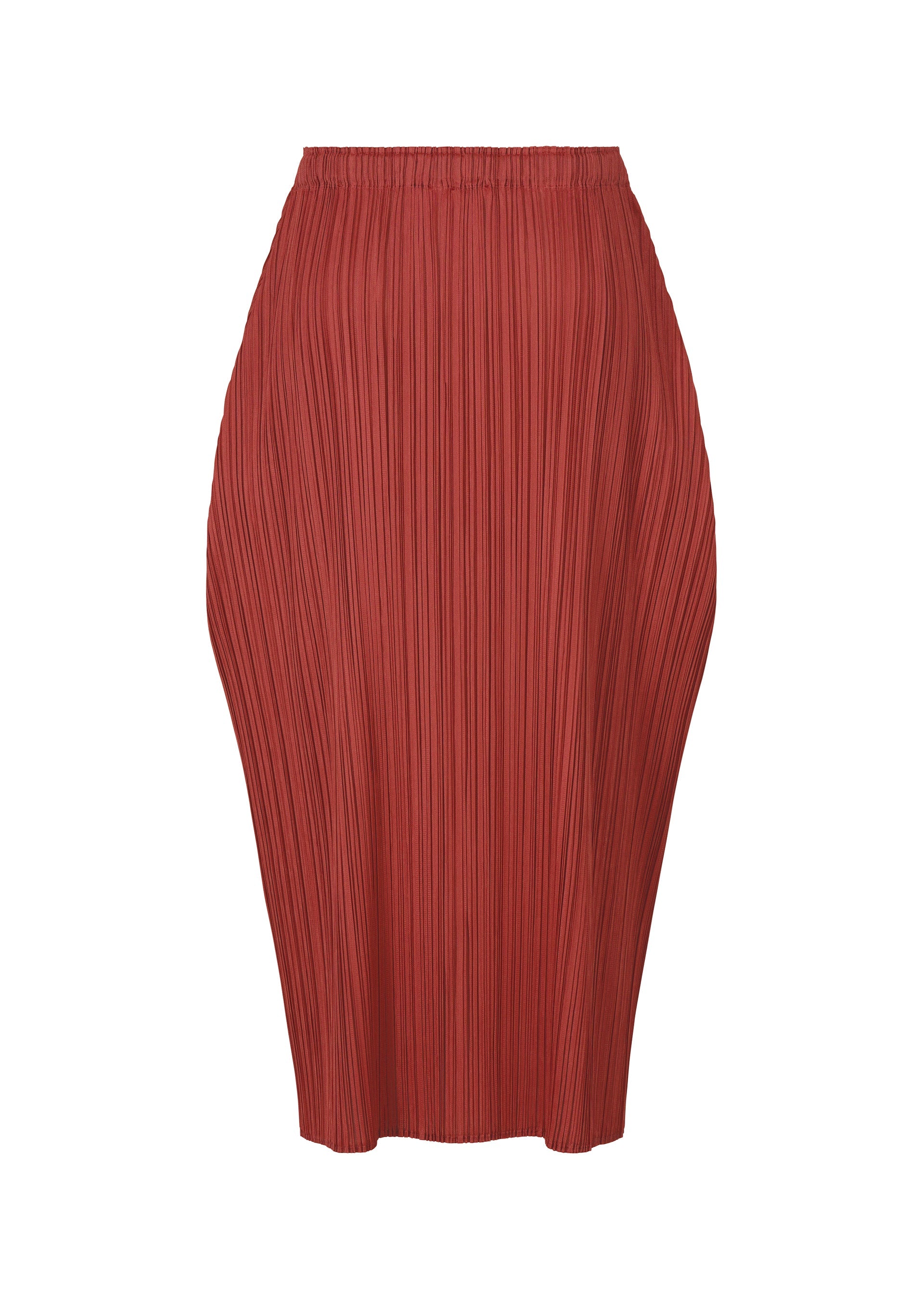 A detail shot of the PLEATS PLEASE ISSEY MIYAKE LAMP SHADE skirt.