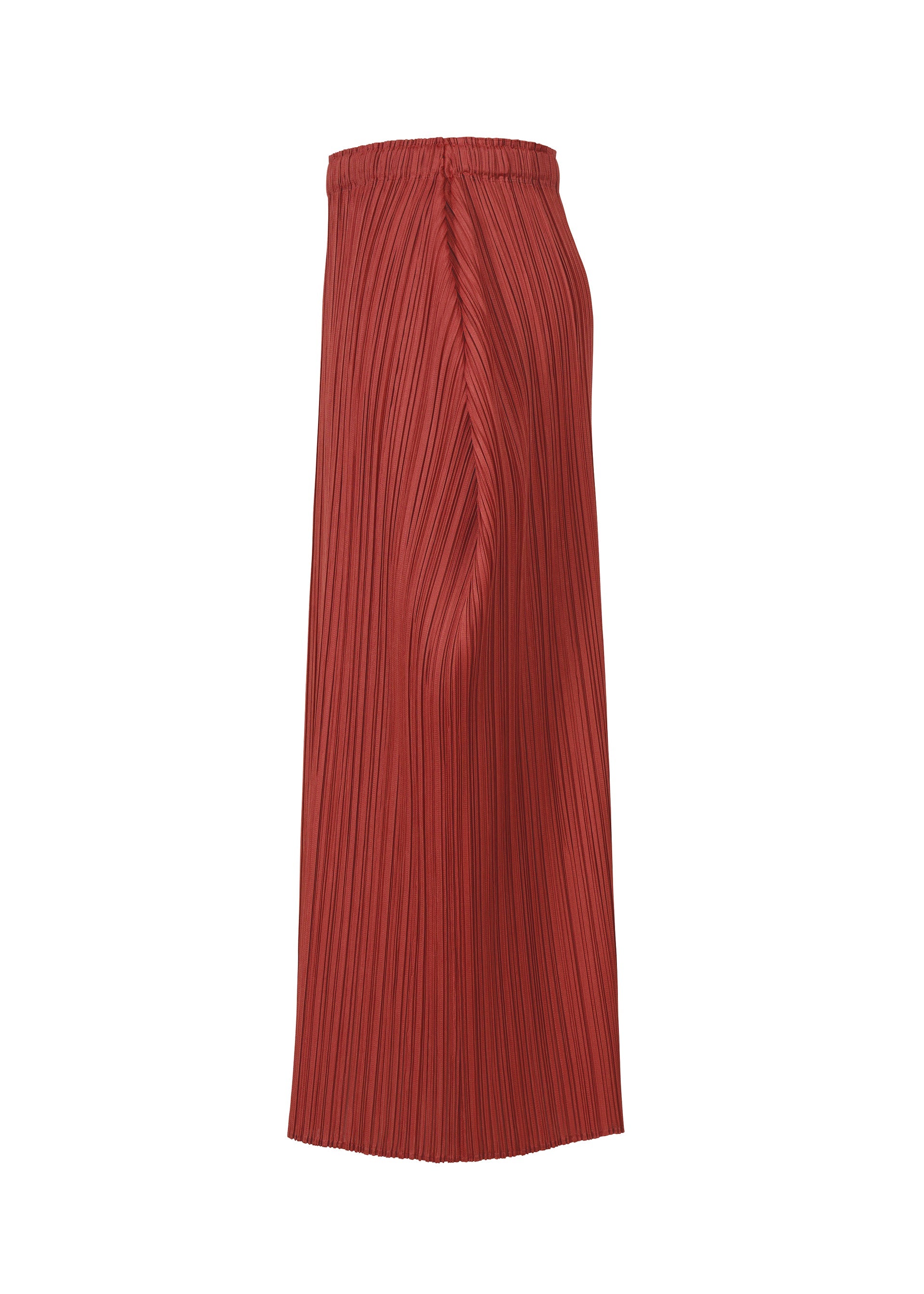 A detail shot of the PLEATS PLEASE ISSEY MIYAKE LAMP SHADE skirt.