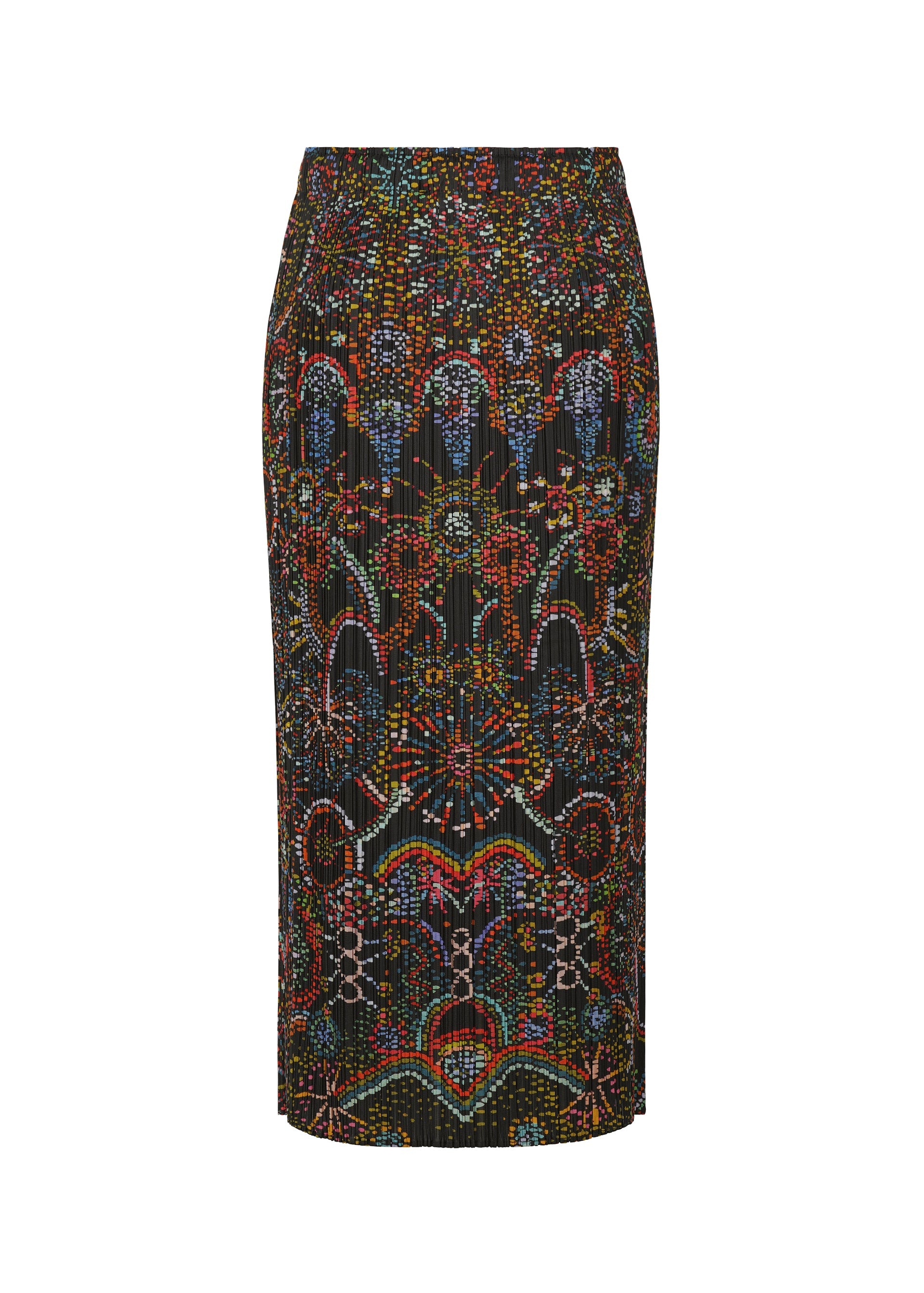 A detail shot of the PLEATS PLEASE ISSEY MIYAKE LIGHT FESTIVAL skirt.