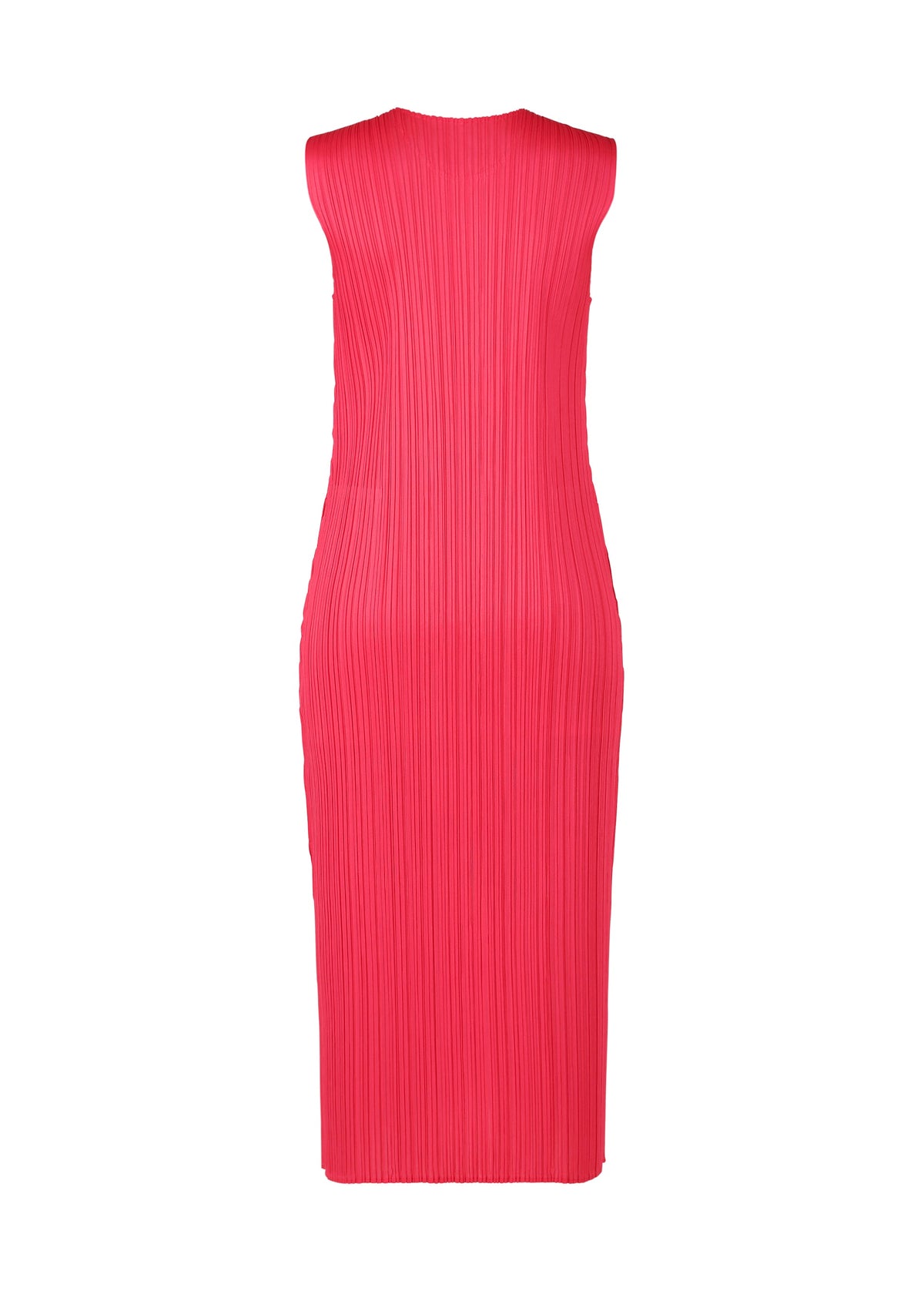 A detail shot of the PLEATS PLEASE ISSEY MIYAKE MONTHLY COLORS MARCH dress.