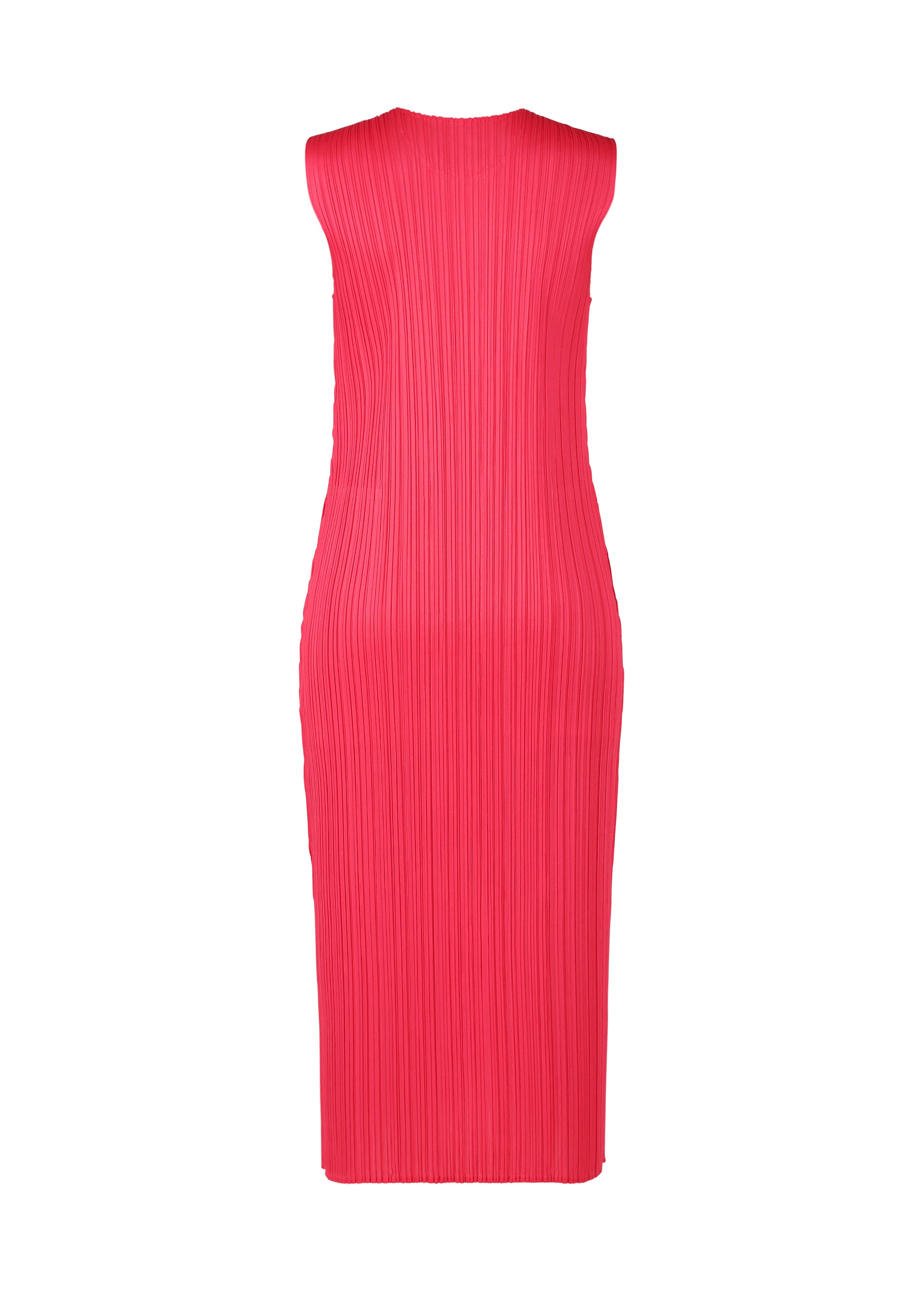 A detail shot of the PLEATS PLEASE ISSEY MIYAKE MONTHLY COLORS MARCH dress.