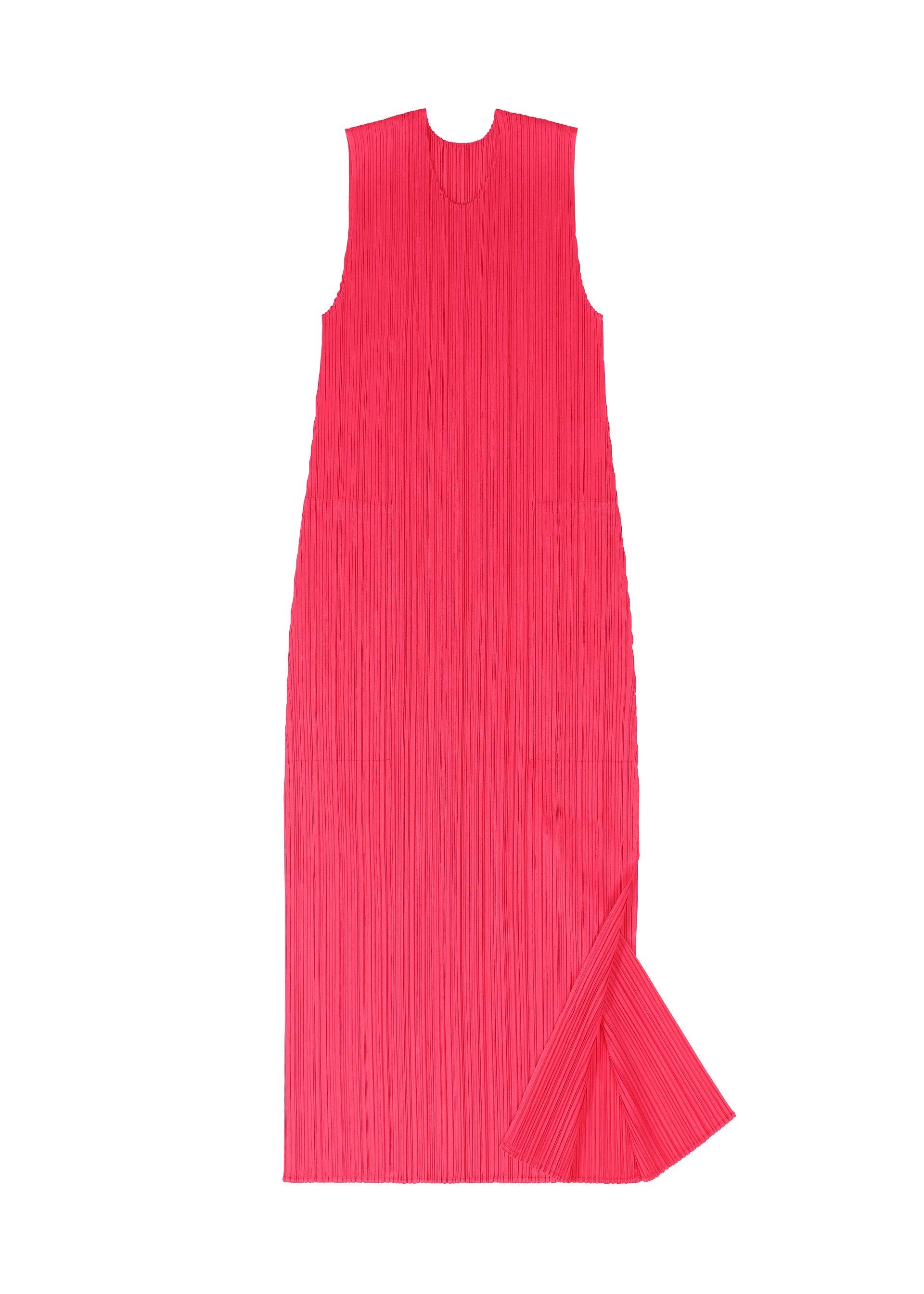 A detail shot of the PLEATS PLEASE ISSEY MIYAKE MONTHLY COLORS MARCH dress.