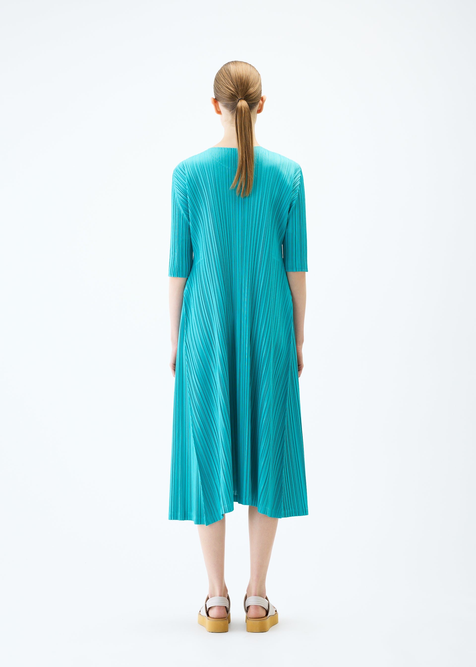 MELLOW PLEATS Dress Blue Grey