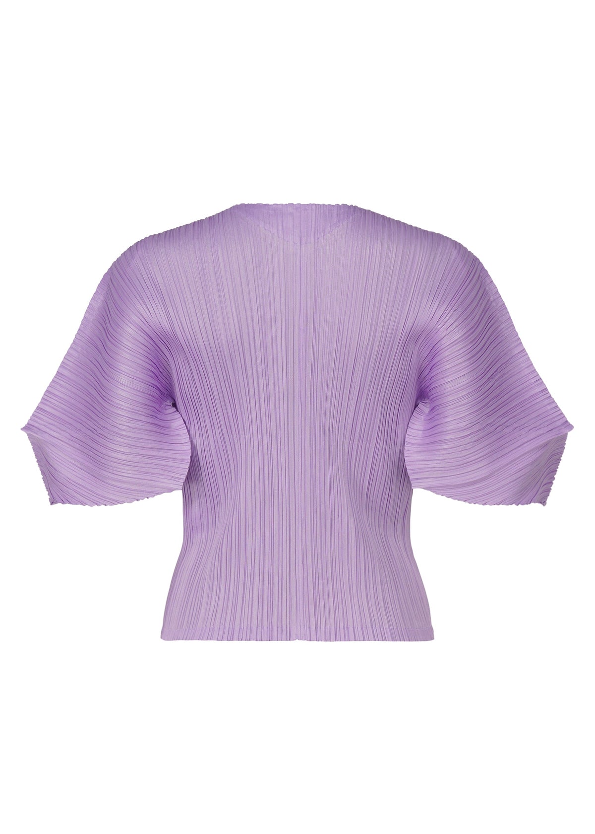 A detail shot of the PLEATS PLEASE ISSEY MIYAKE MONTHLY COLORS APRIL cardigan.